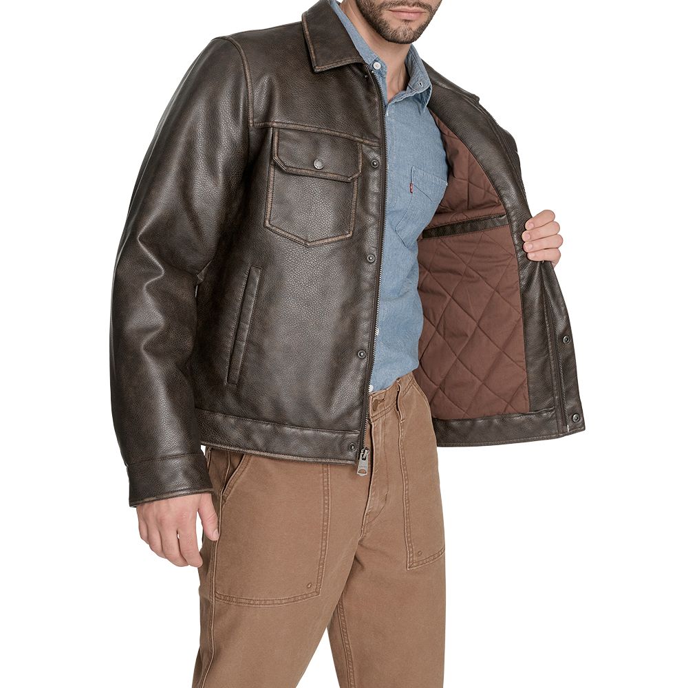 Levi's Men's Trucker Faux Leather Jacket