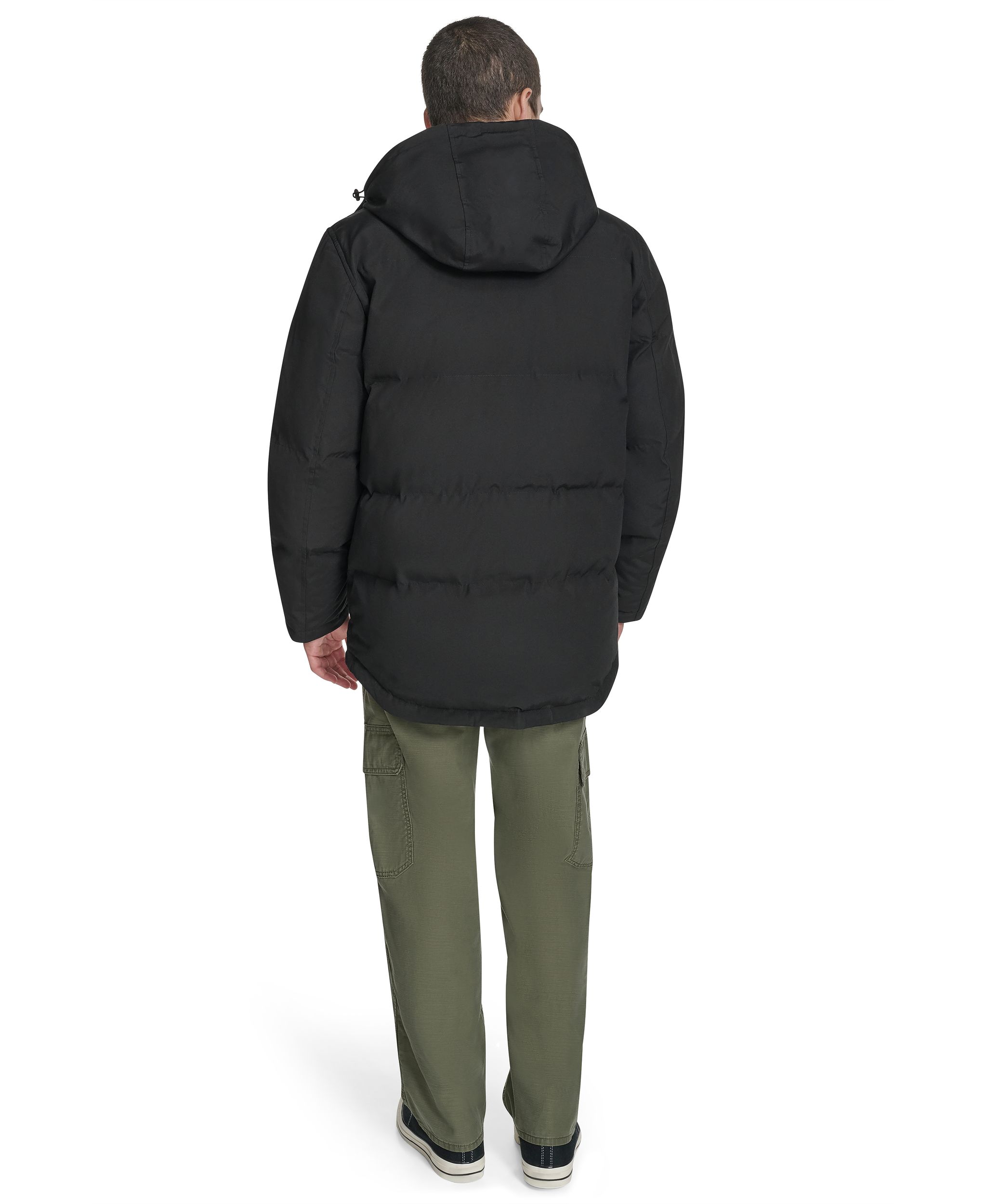 Levi's Men's Hooded Mid-Length Puffer Jacket