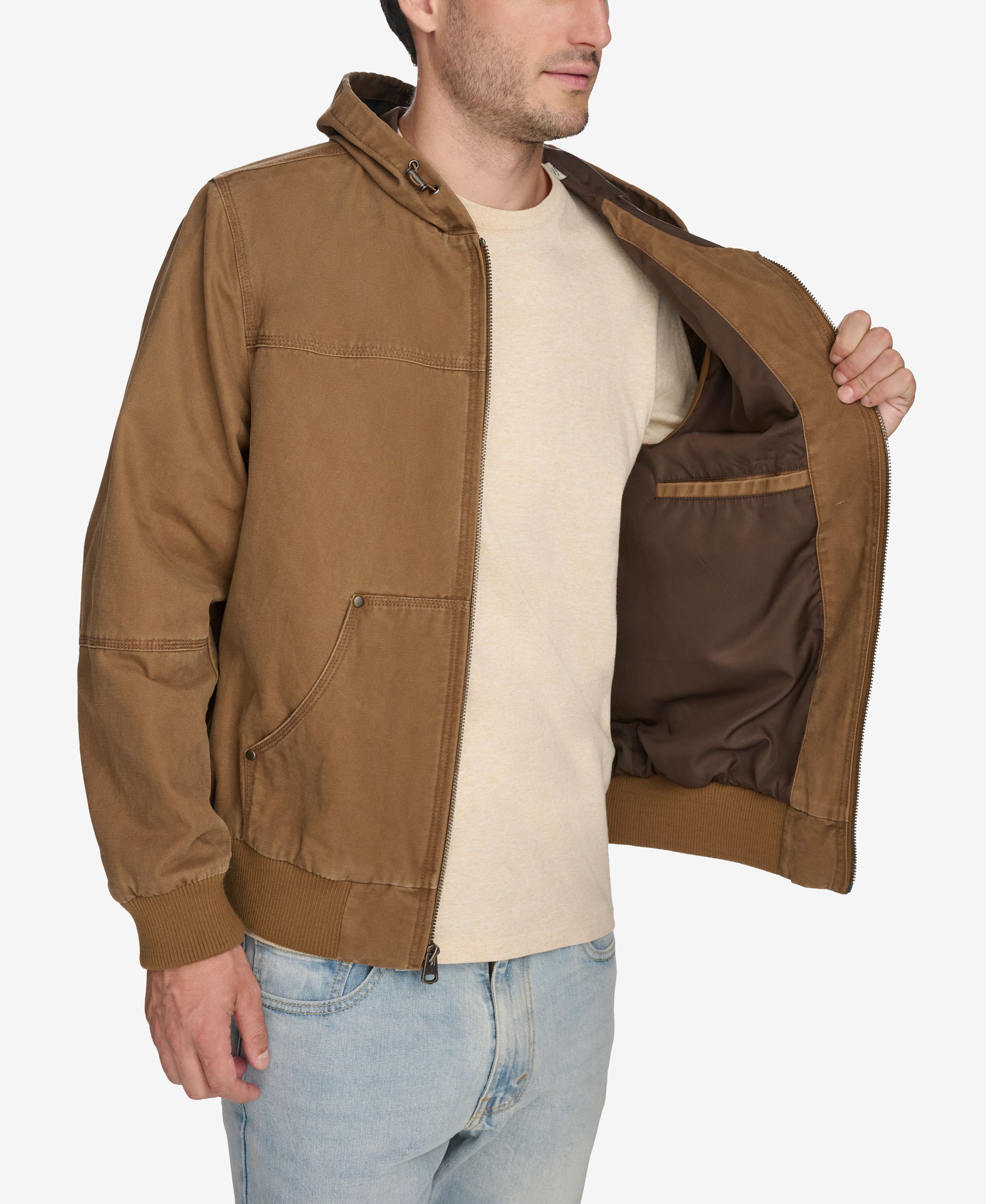 Blouson aviateur à capuche en toile pour hommes, Levi's