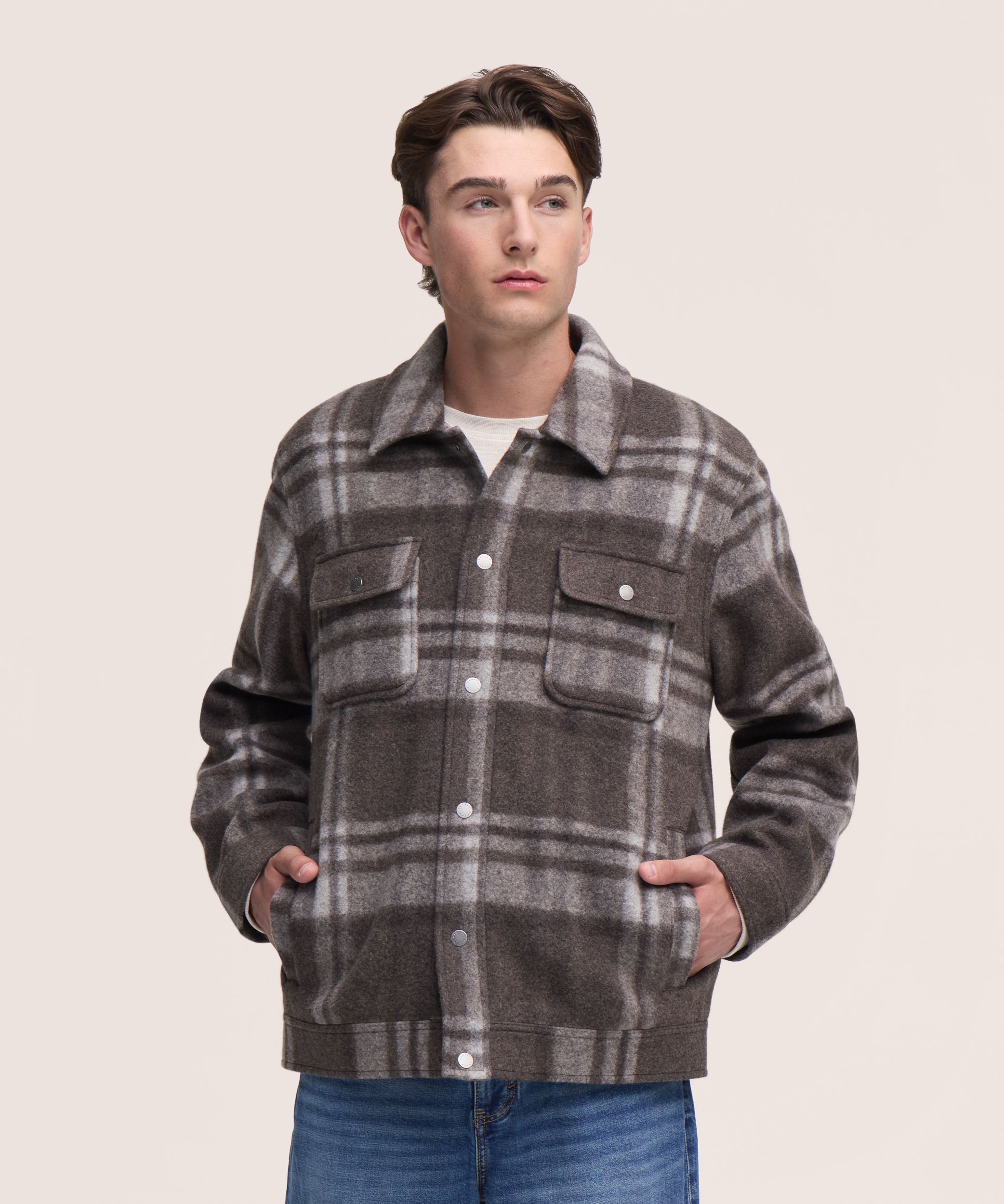 Denver Hayes Men's Wool Blend Casual Jacket