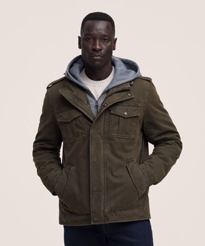 Veste décontractée en jersey à capuche doublée en sherpa de coton pour hommes, Levi’s