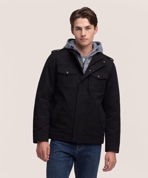 Levi's Men's Cotton Sherpa Lined Jersey Hooded Casual Jacket