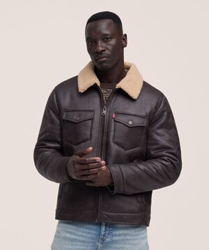 Blouson aviateur en faux rason pour hommes, Levi’s