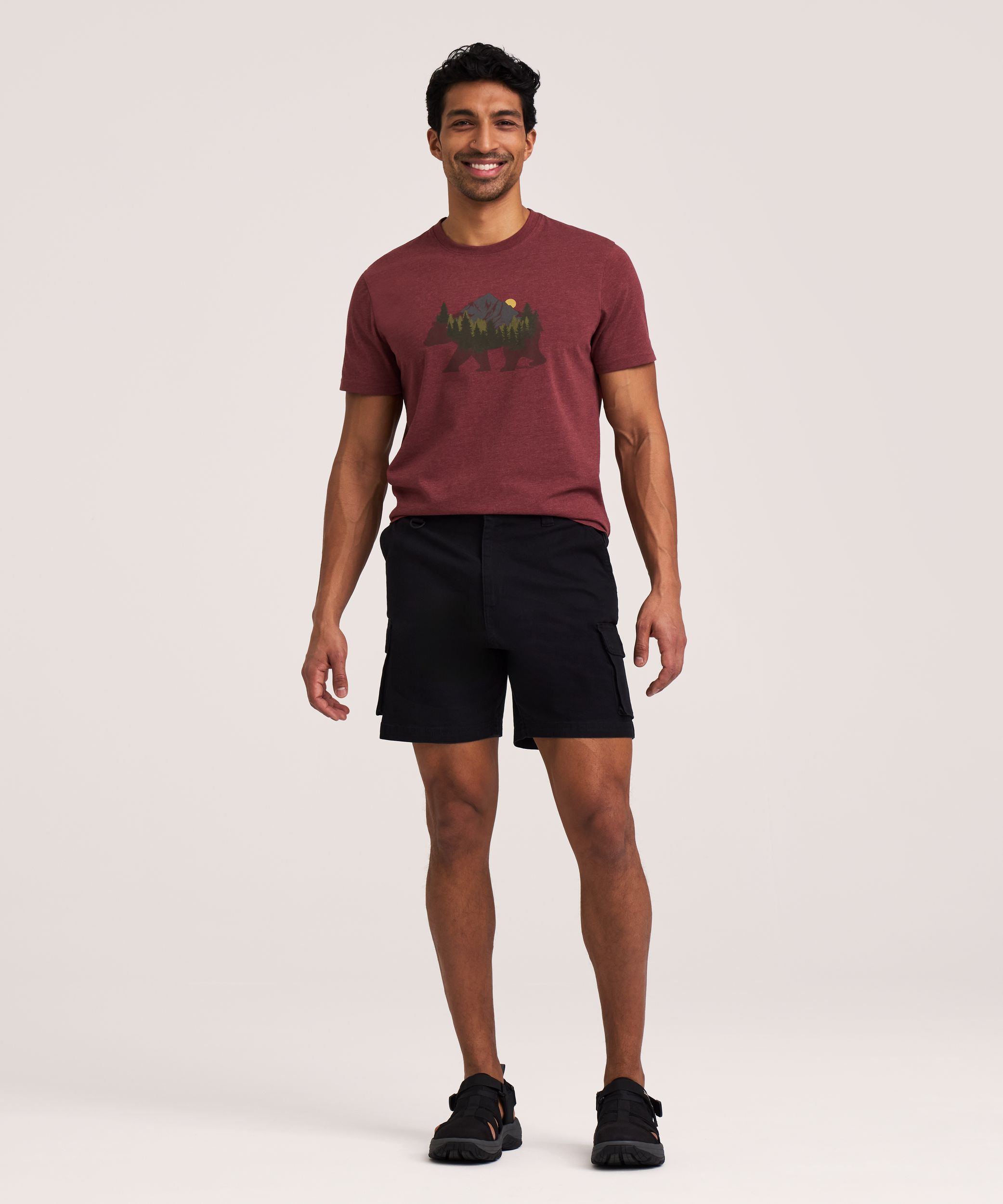 Short de randonnée extensible en toile pour hommes, WindRiver
