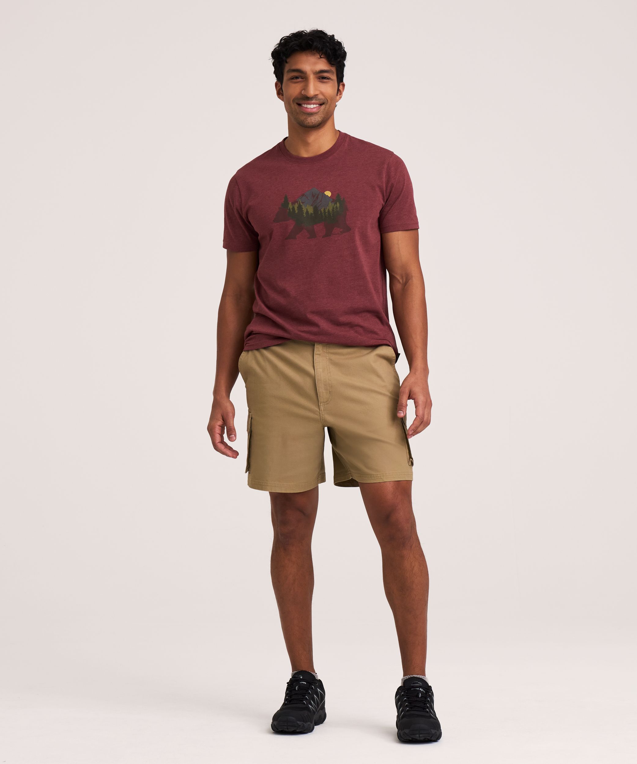 WindRiver Men's Canvas Stretch Cargo Pocket Hiking Shorts