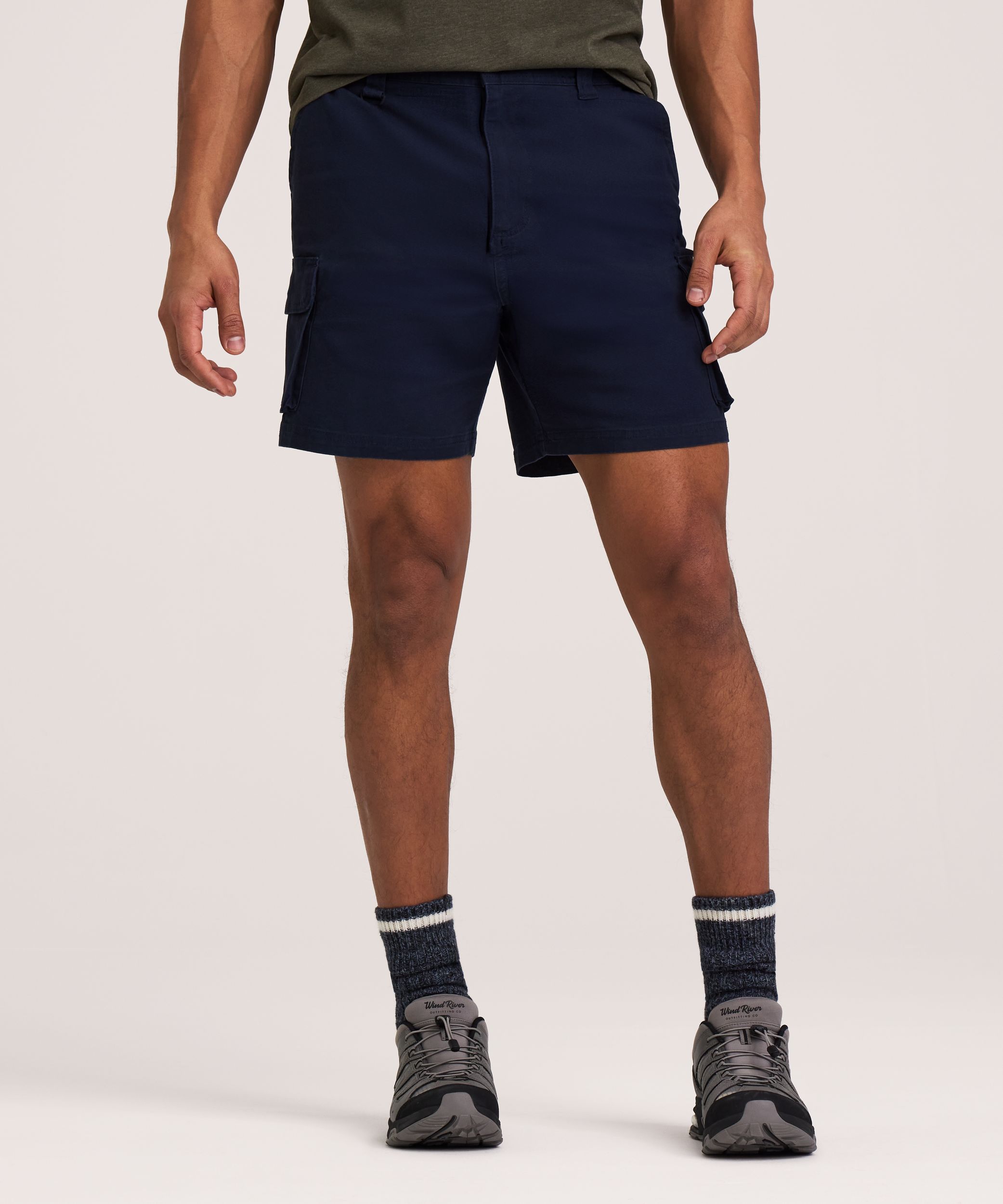 WindRiver Men's Canvas Stretch Cargo Pocket Hiking Shorts