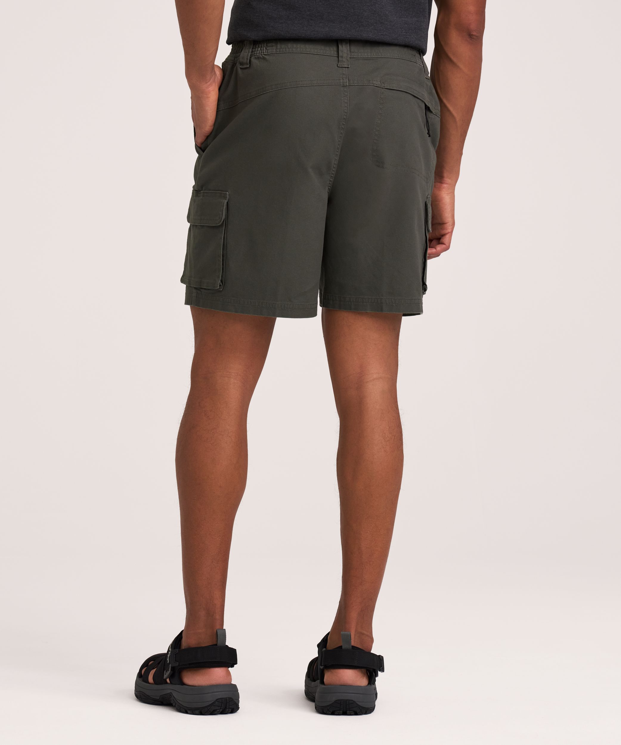 WindRiver Men's Canvas Stretch Cargo Pocket Hiking Shorts