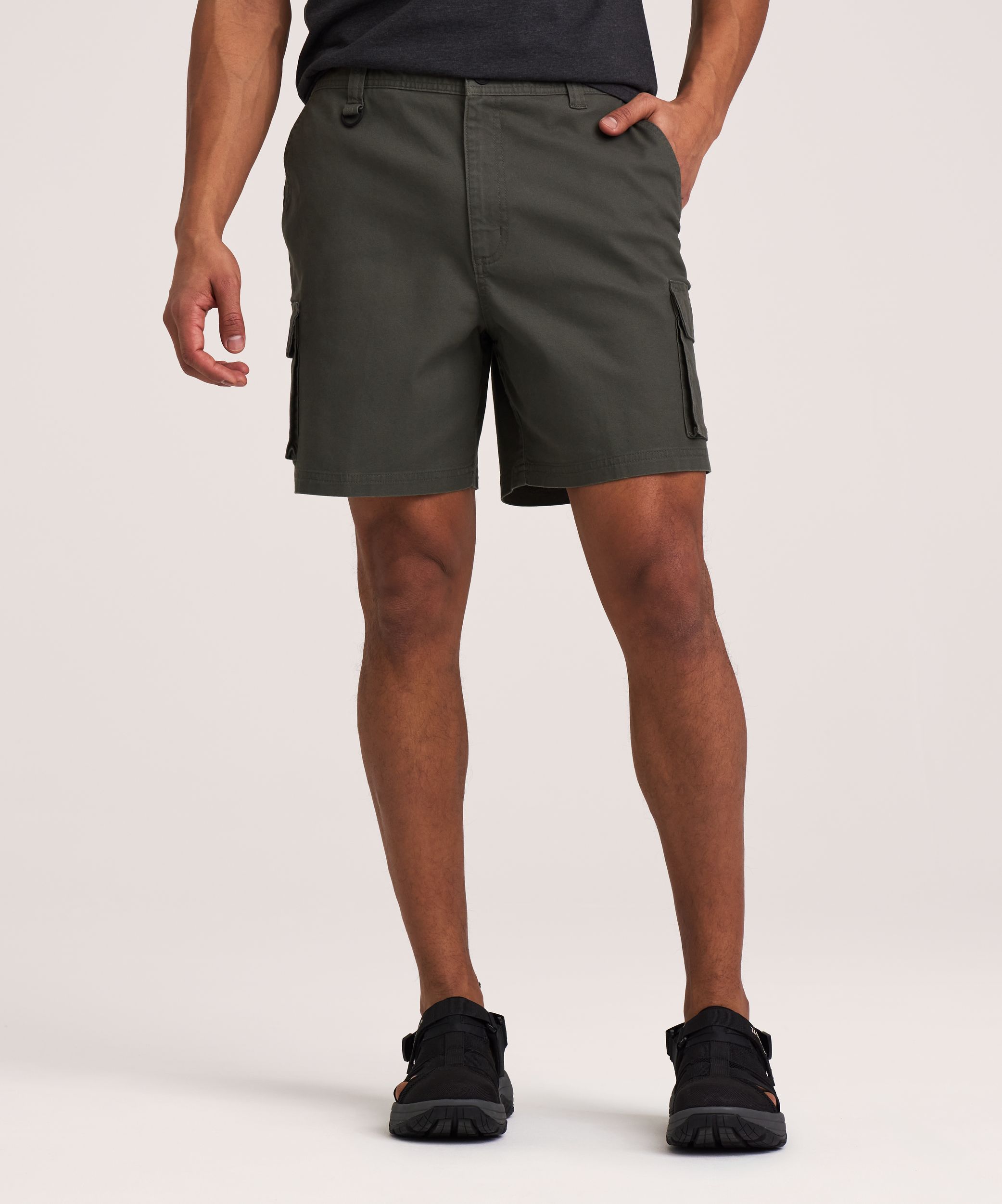 WindRiver Men's Canvas Stretch Cargo Pocket Hiking Shorts