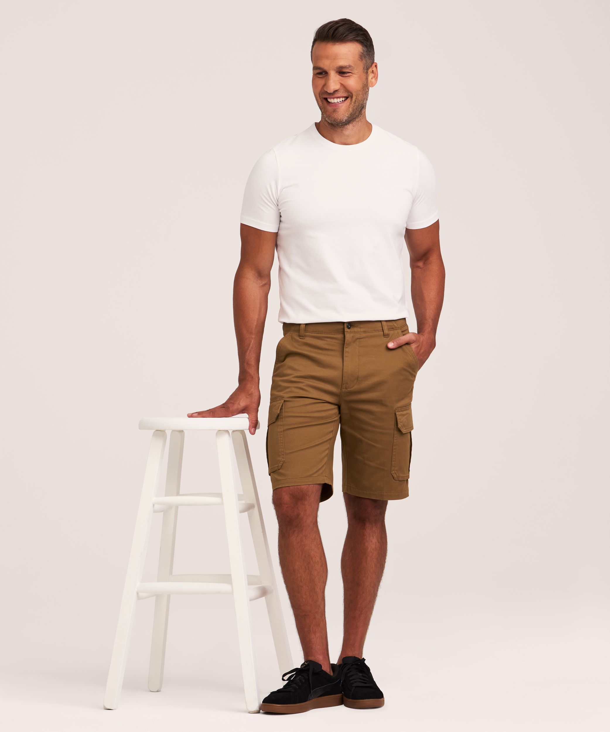 Denver Hayes Men's Mid Rise Stretch Cargo Shorts