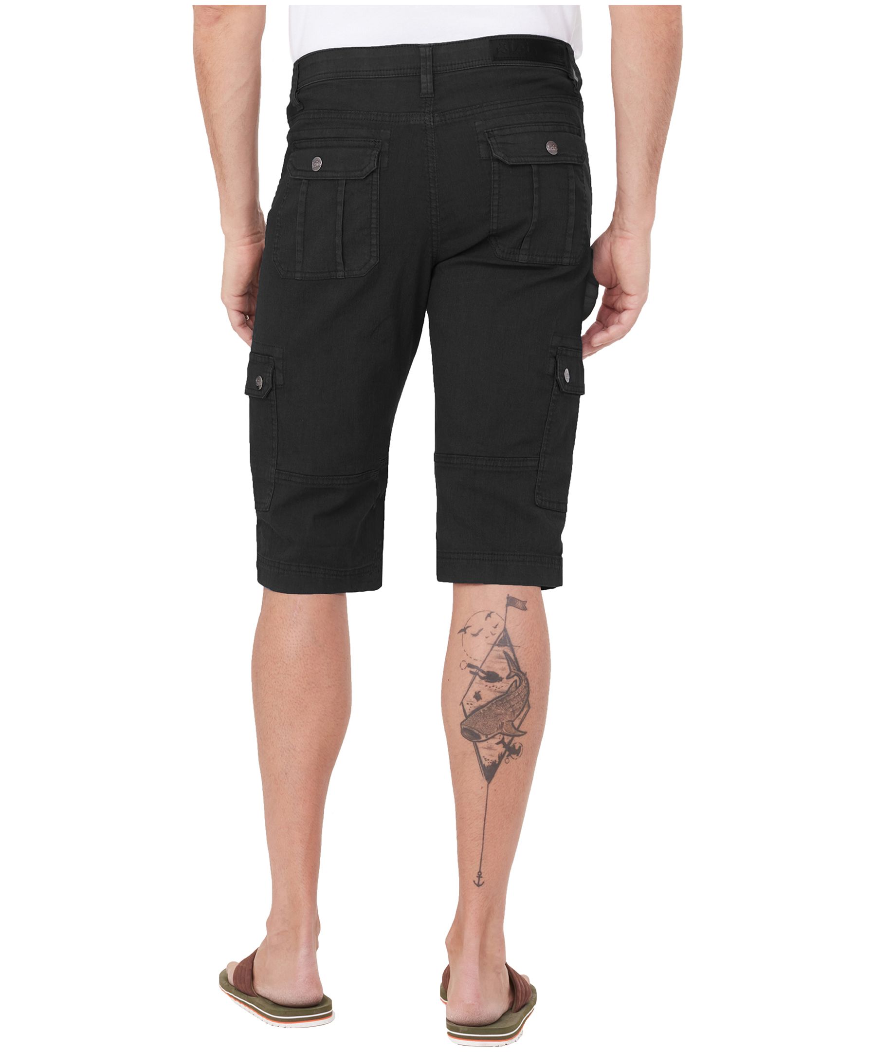 Short cargo en sergé flammé extensible pour hommes, Lois, Lucas