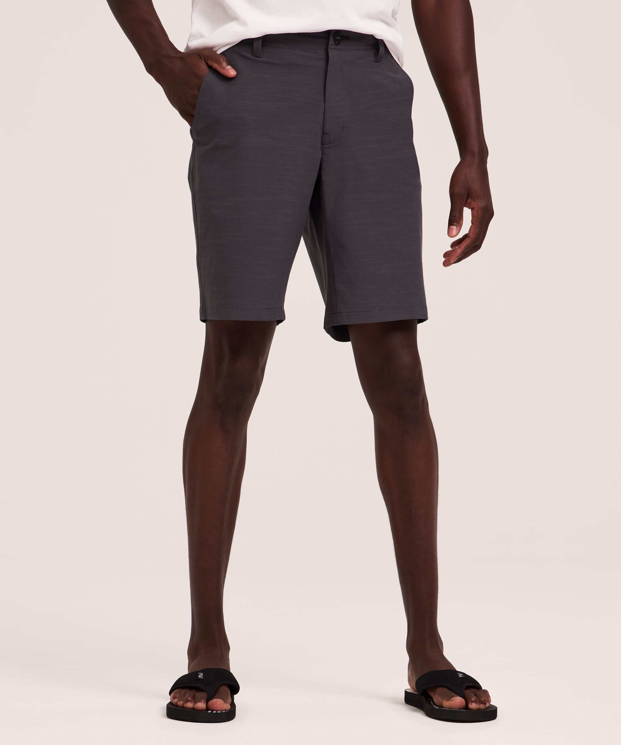 FarWest Men's End on End Stretch Textured Hybrid Shorts