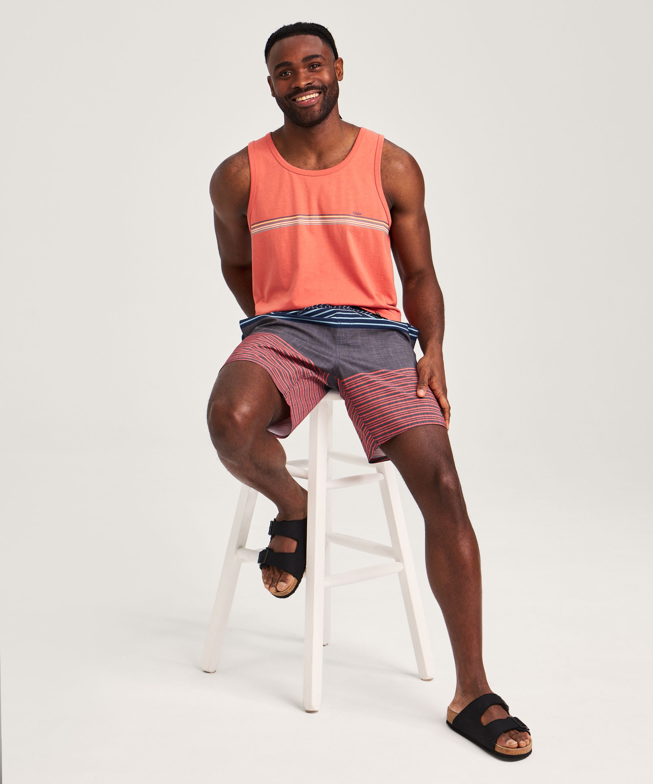 Bermuda de plage imprimé de 8&nbsp;pouces pour hommes, FarWest
