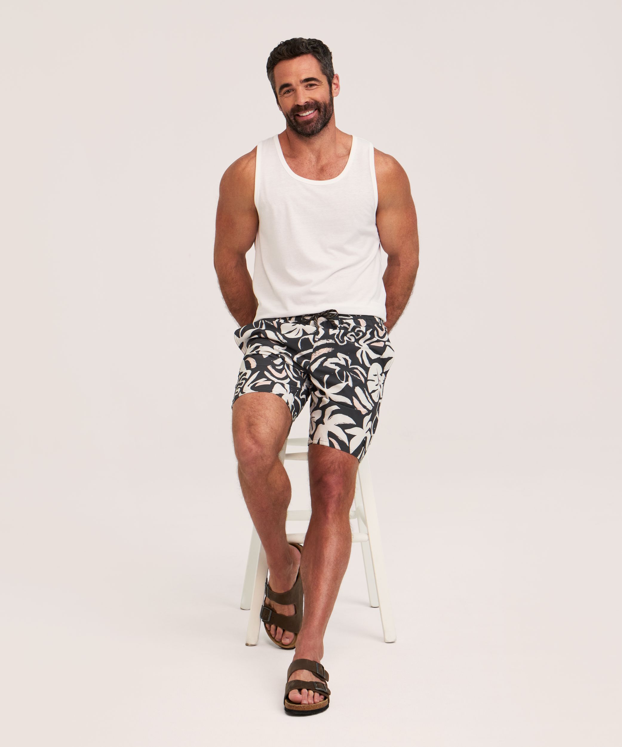 FarWest Men's Printed 8 Inch Swim Trunk