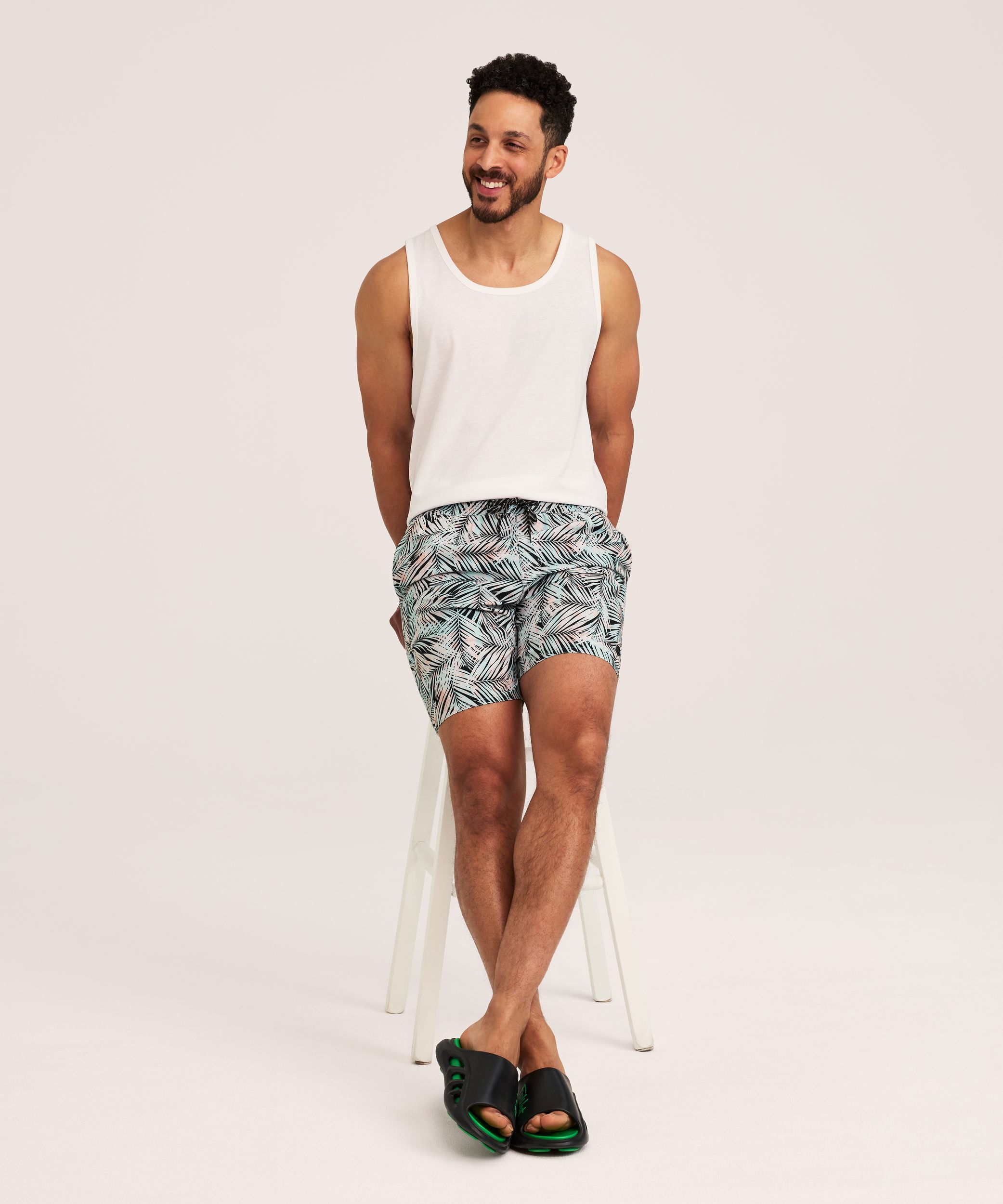 FarWest Men's Printed 8 Inch Swim Trunk