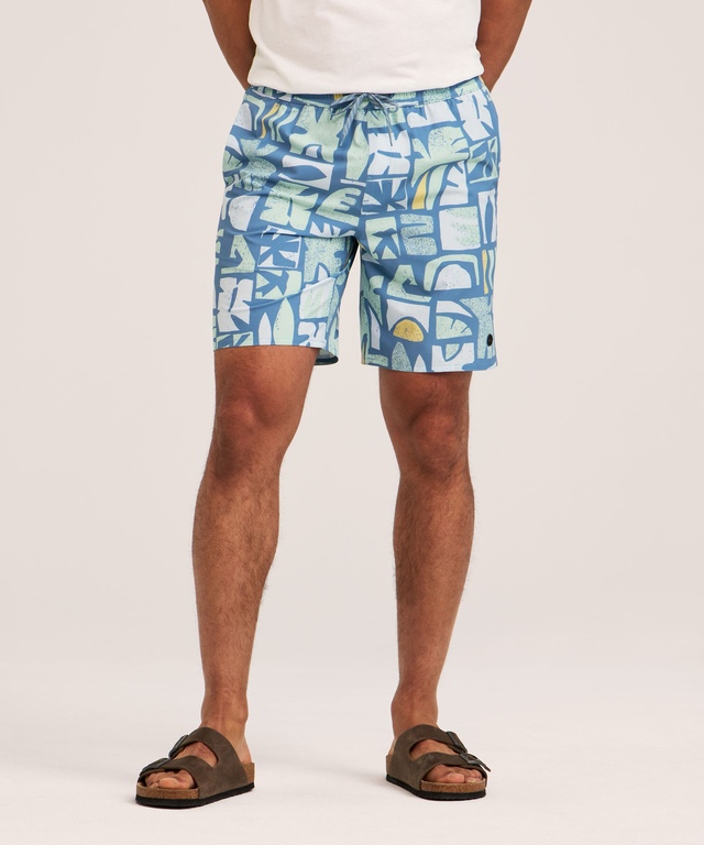 Bermuda de plage imprimé à entrejambe de 20 cm pour hommes, FarWest