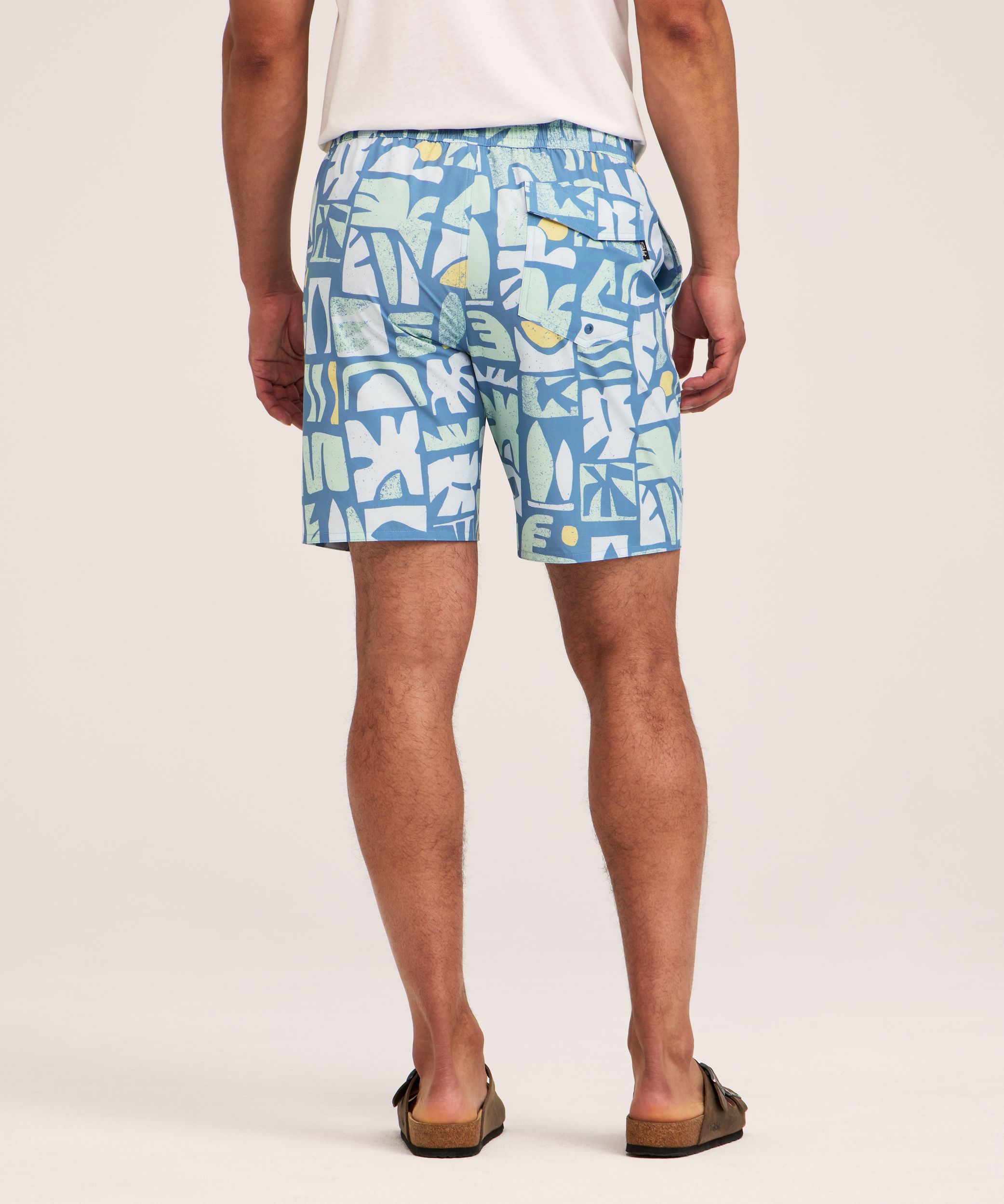 Bermuda de plage imprimé à entrejambe de 20&nbsp;cm pour hommes, FarWest