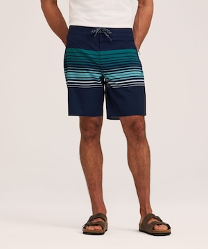 FarWest Men's 9 Inch Stripe Boardshort