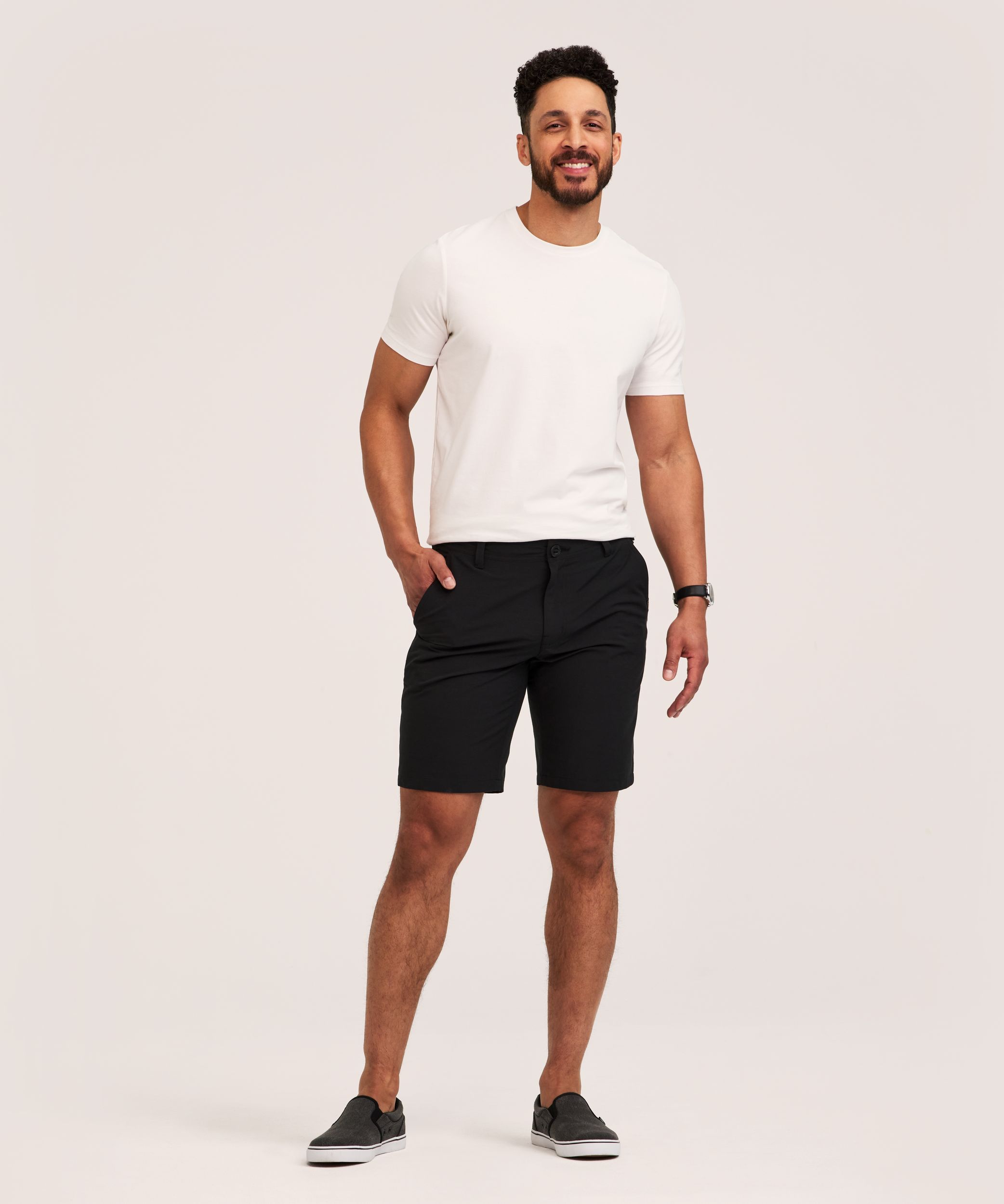 FarWest Men's End on End Stretch Textured Hybrid Shorts