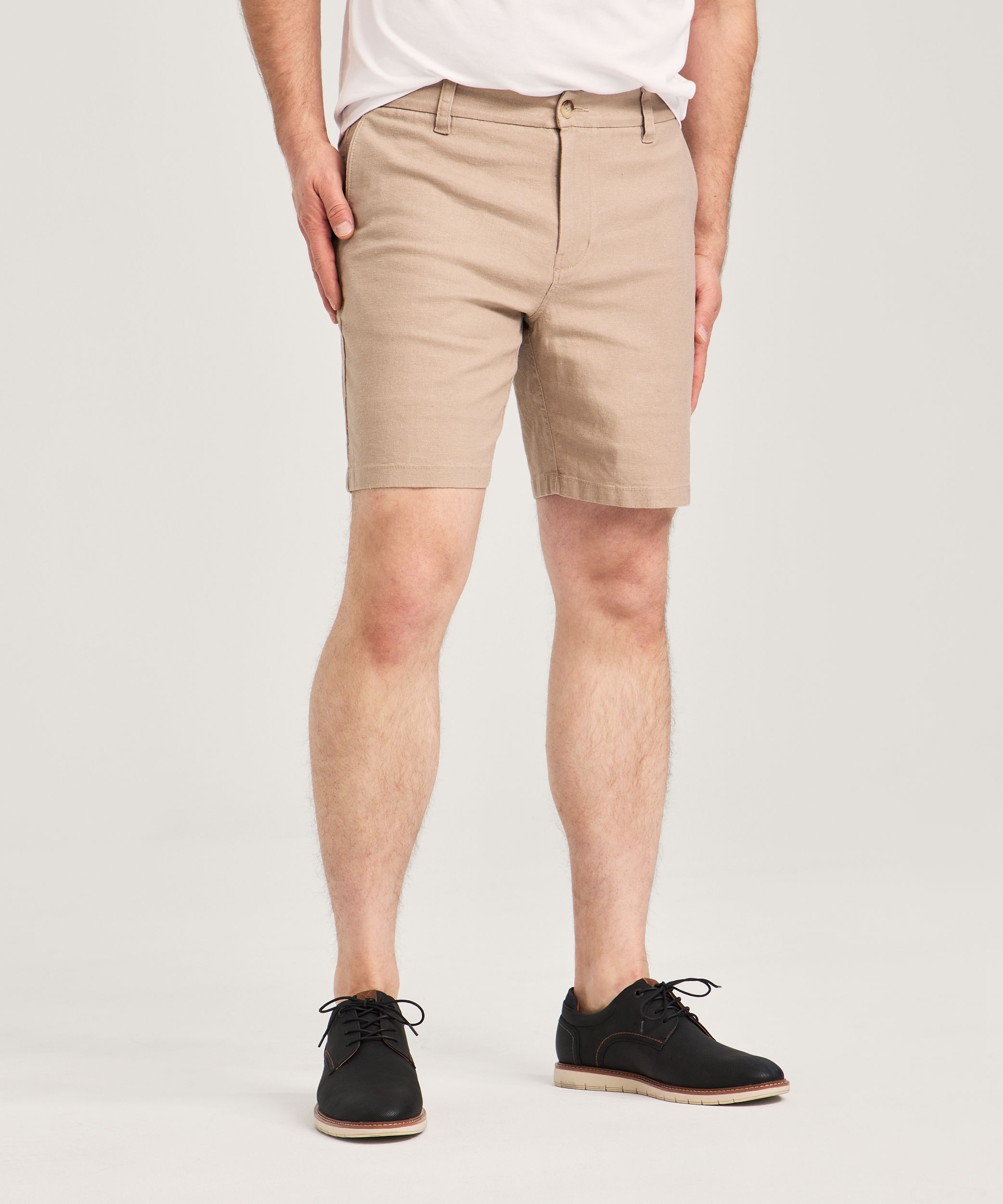 Denver Hayes Men's 8 Inch Linen Stretch Shorts