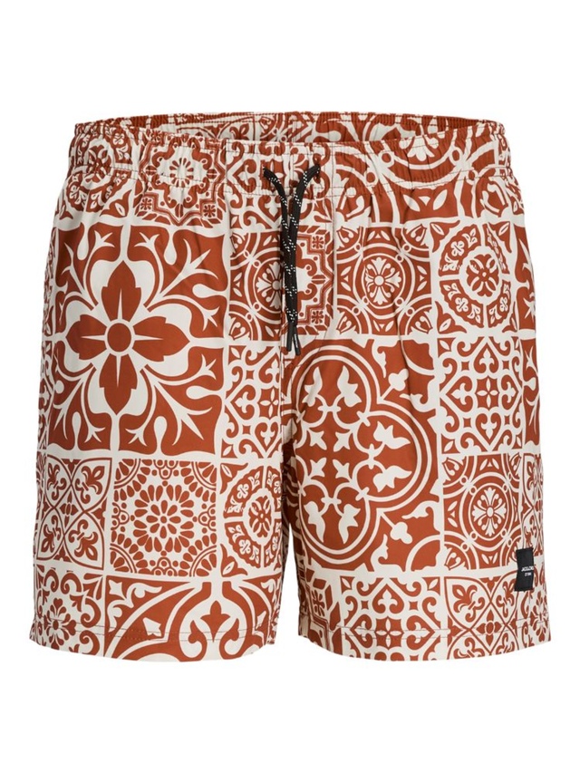 Bermuda de plage à motif fantaisie pour hommes, Maui AOP Tiles, Jack & Jones