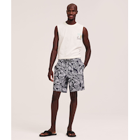 FarWest Men's Printed 8-in Monstera Swim Shorts Front_Flat