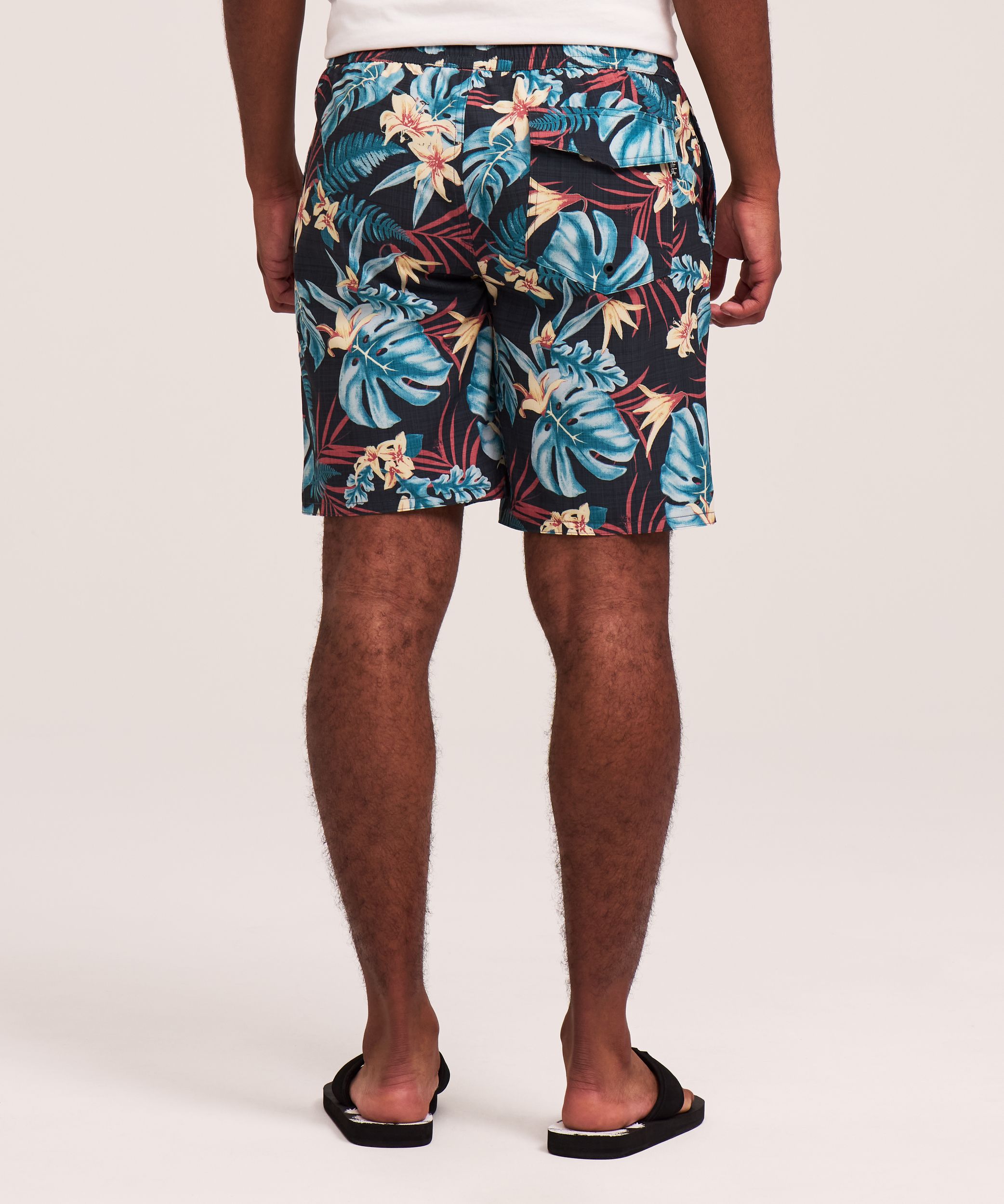 FarWest Men's Printed 8-in Monstera Swim Shorts