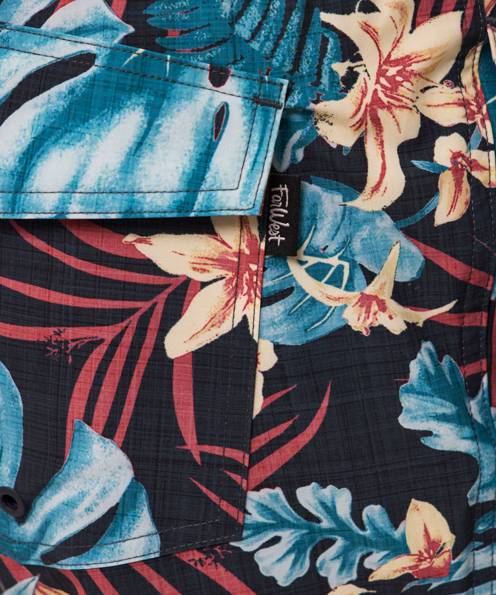 FarWest Men's Printed 8-in Monstera Swim Shorts