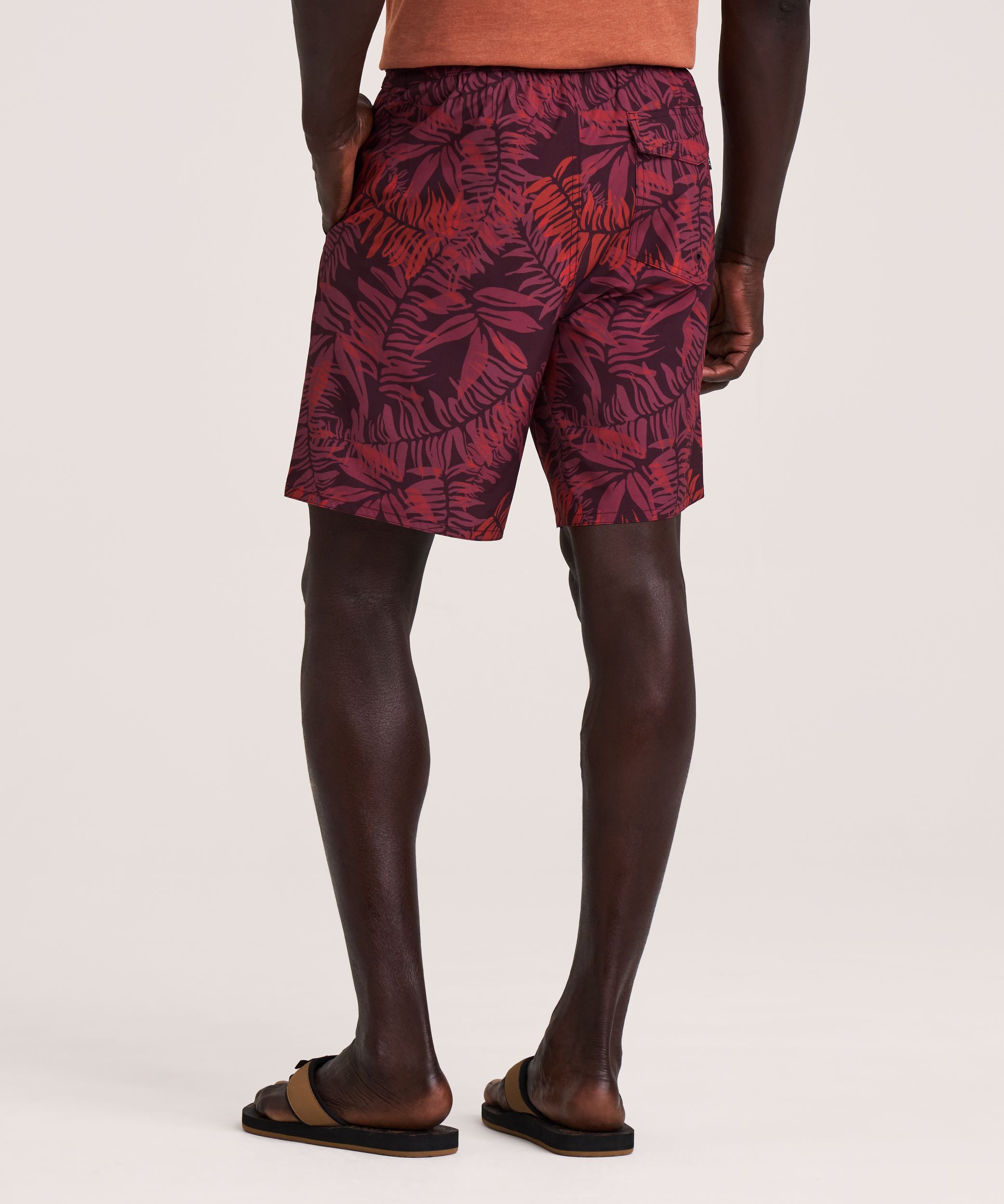 FarWest Men's Printed 8-in Monstera Swim Shorts