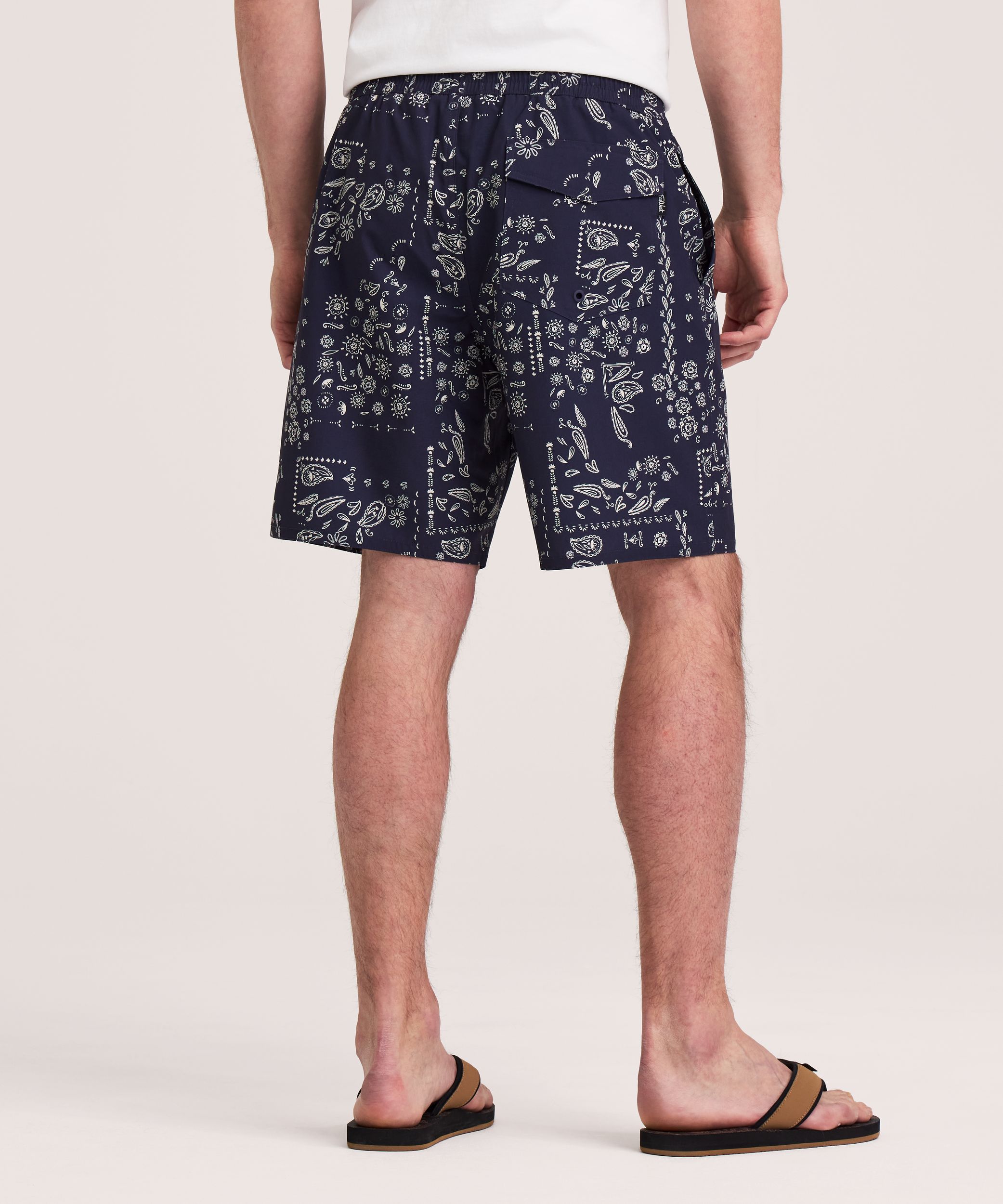 Short de natation imprimé 8&nbsp;pouces pour hommes, Monstera, FarWest