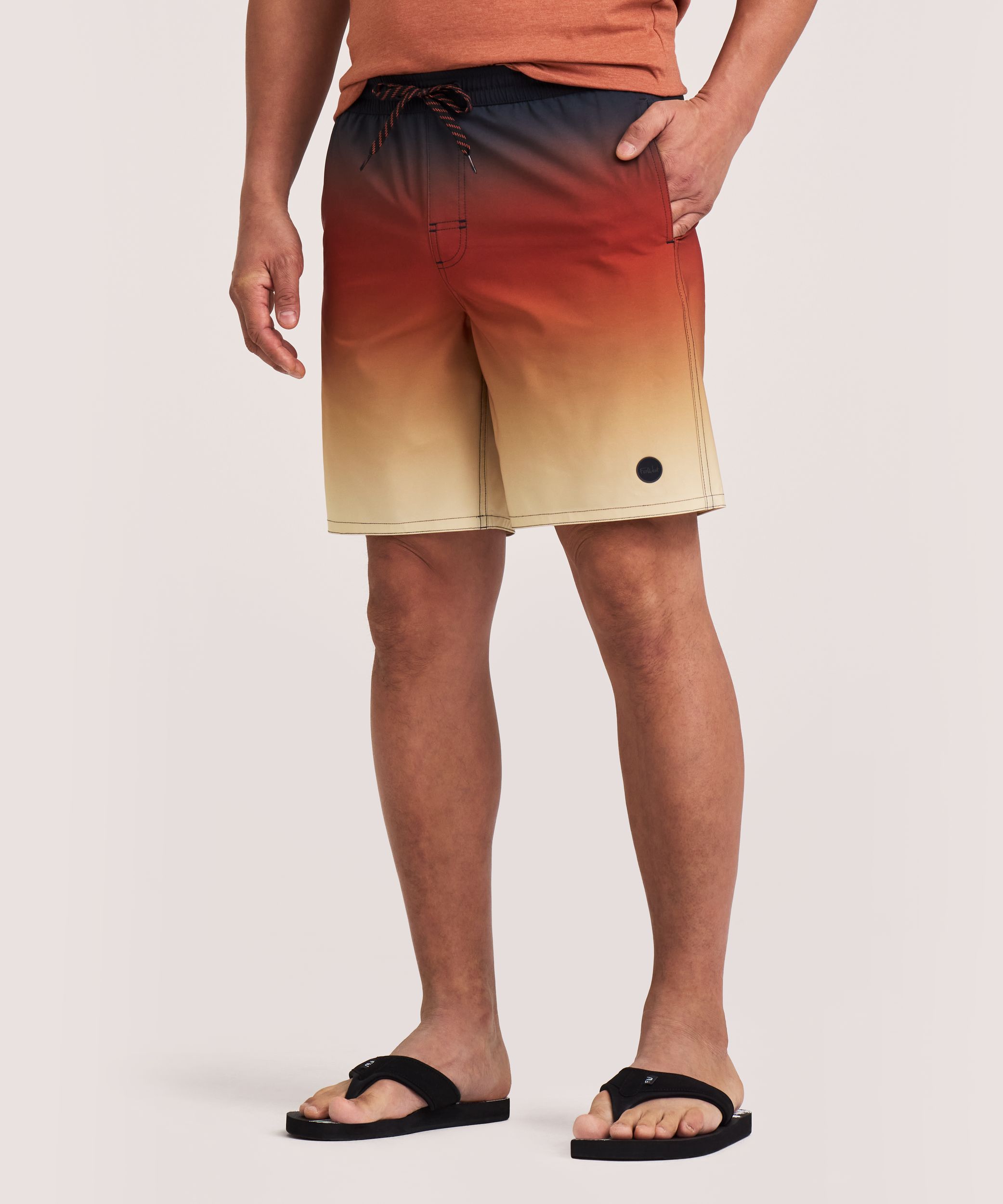 FarWest Men's Printed 8-in Monstera Swim Shorts