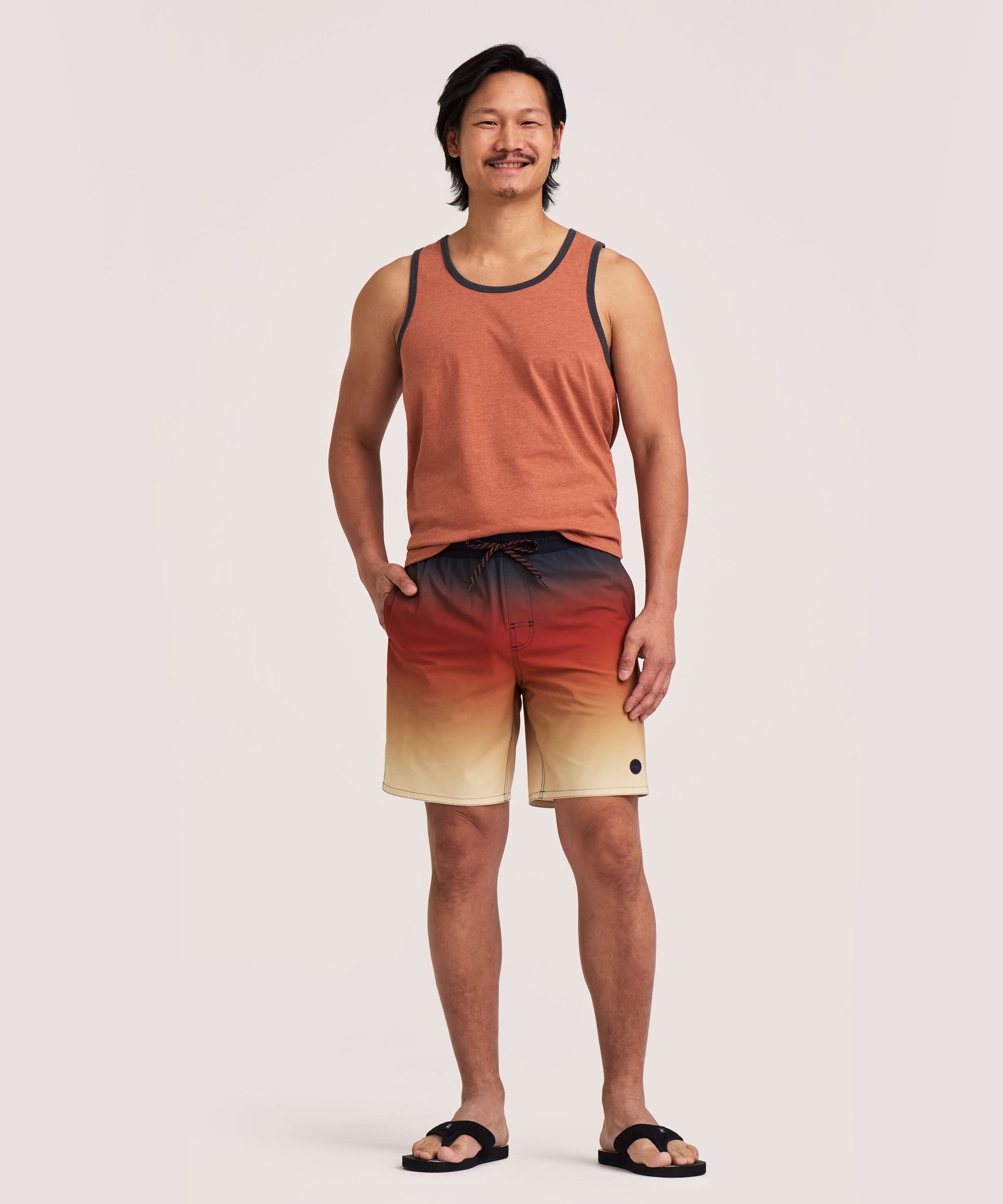 FarWest Men's Printed 8-in Monstera Swim Shorts