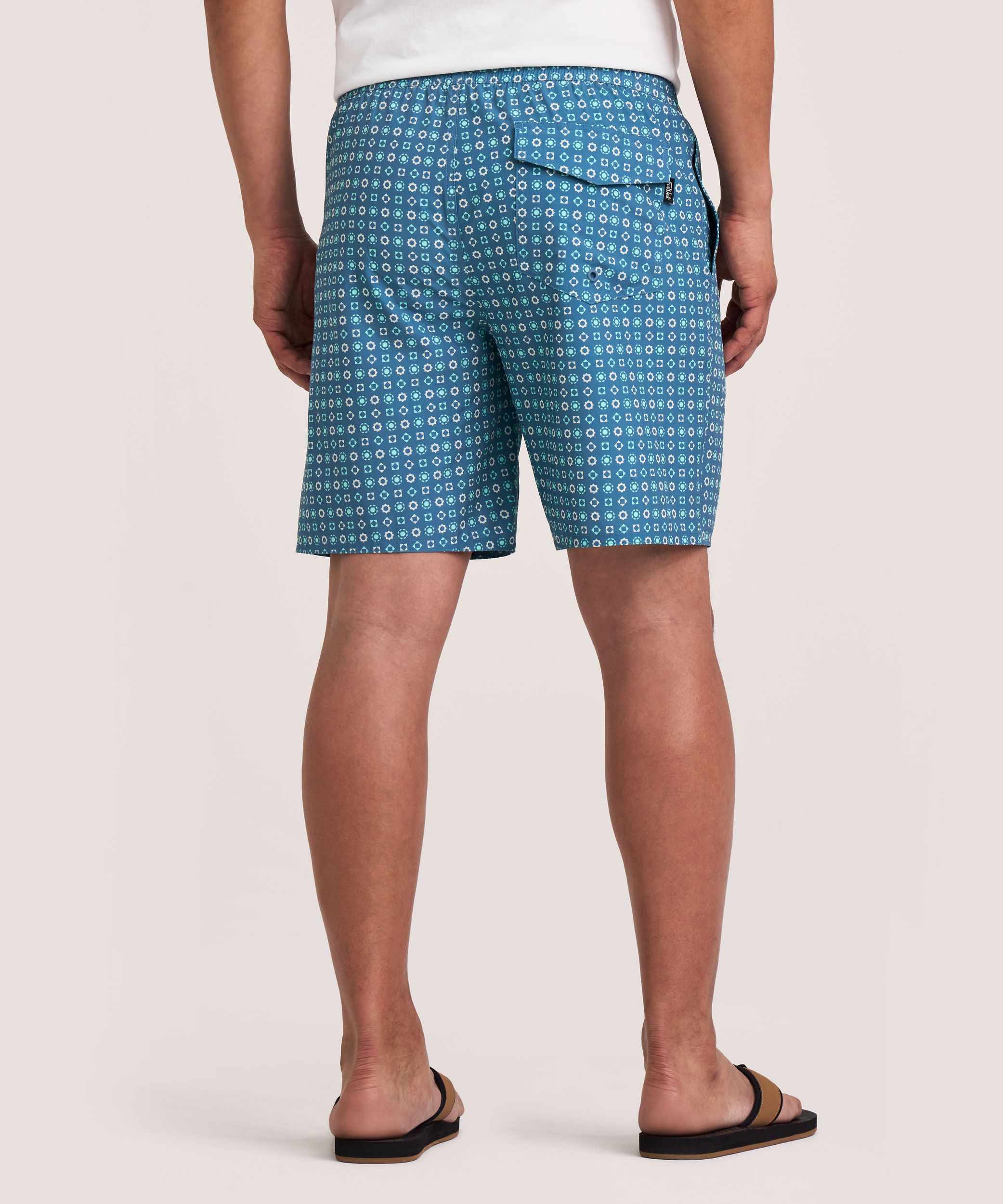 FarWest Men's Printed 8-in Monstera Swim Shorts