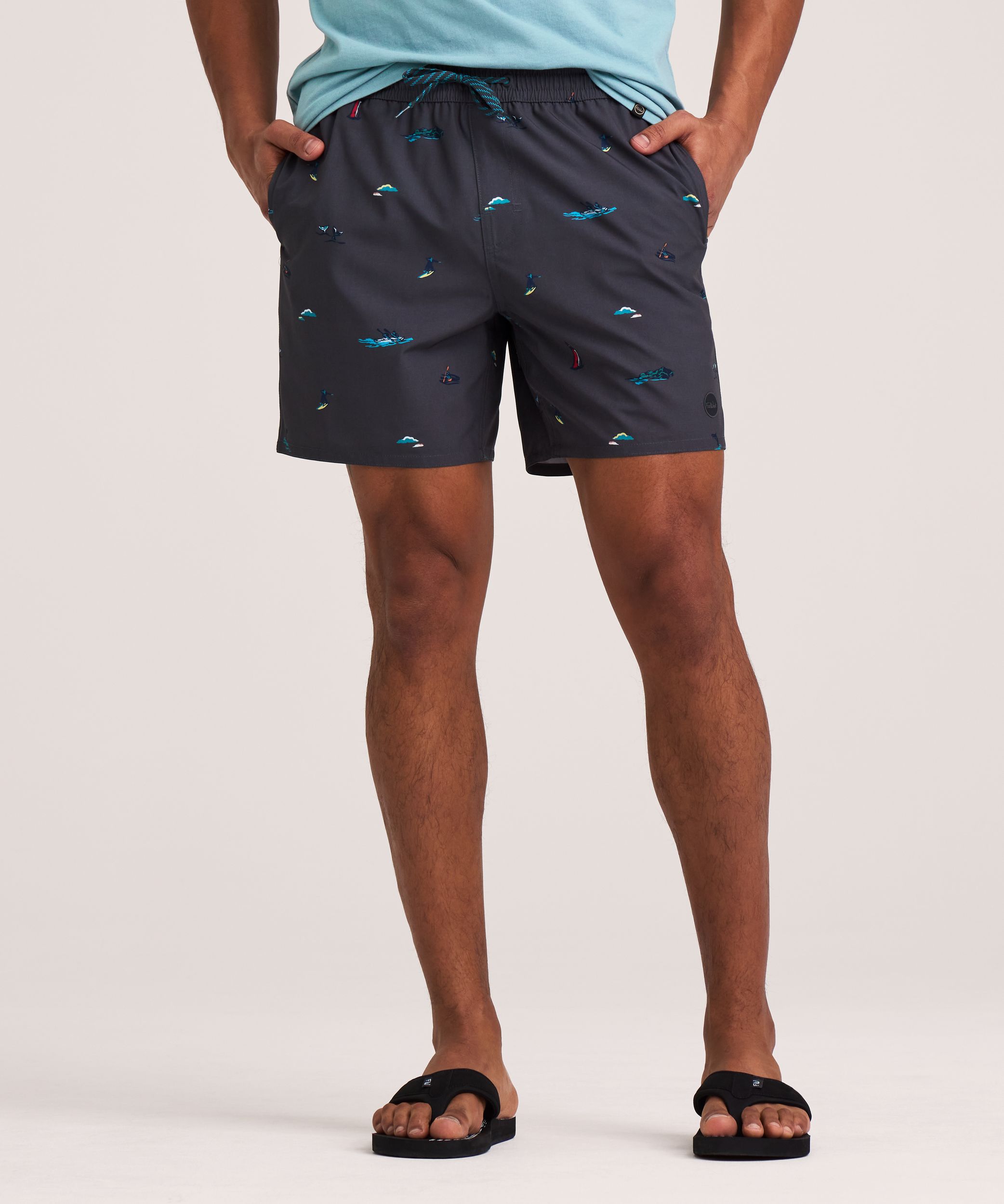 Short volley de natation imprimé 6 pouces pour hommes, FarWest