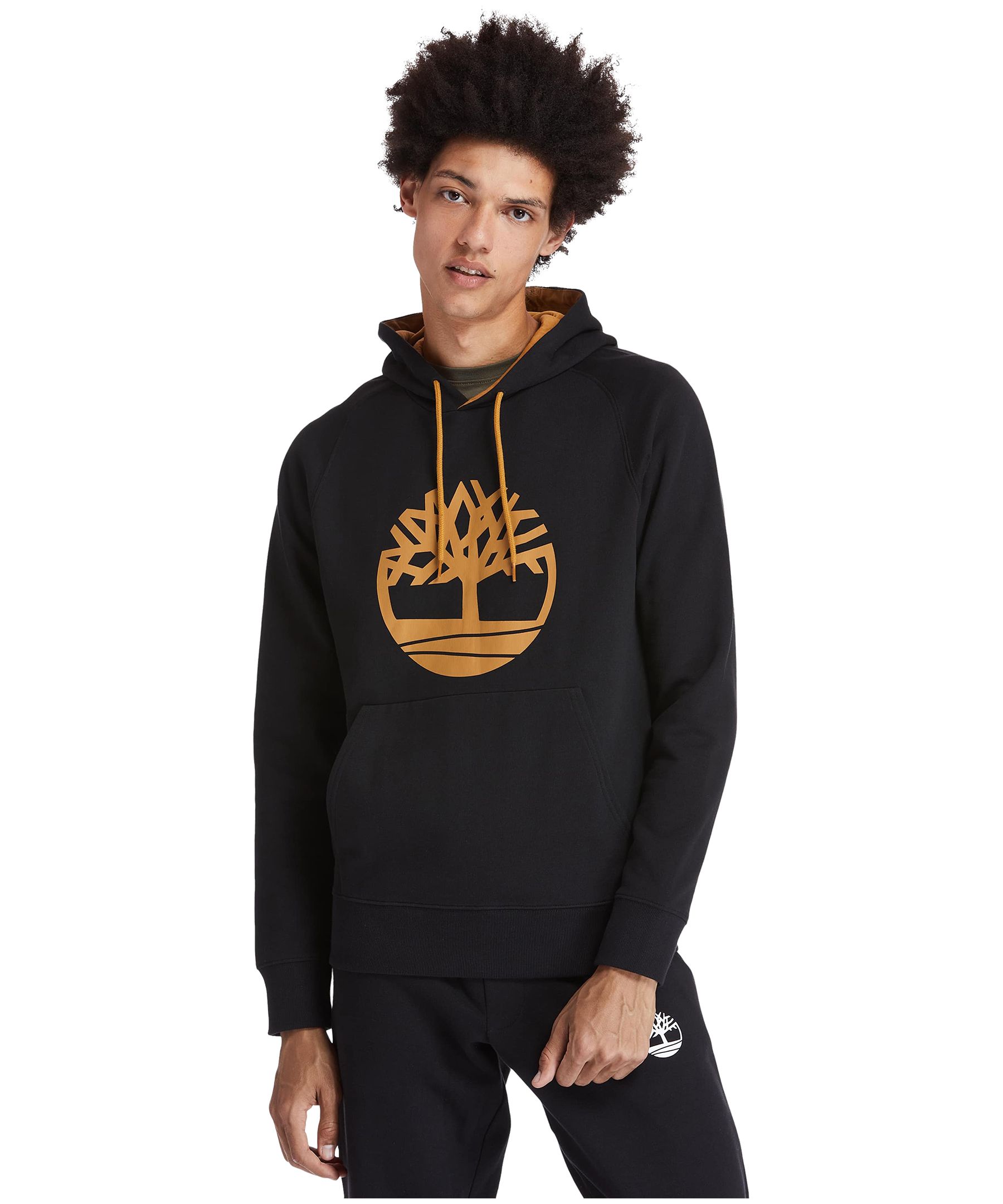 Timberland Men's TFO Print Tree Logo Kangaroo Pocket Hoodie Sweatshirt