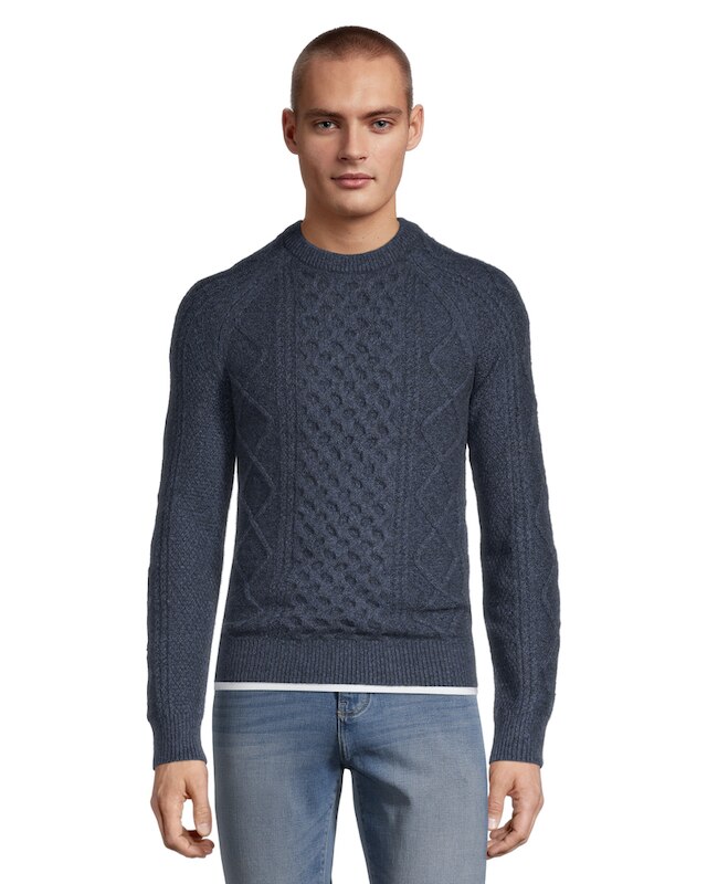 WindRiver Men's Heritage Modern Fit Cable Crewneck Sweater | Marks