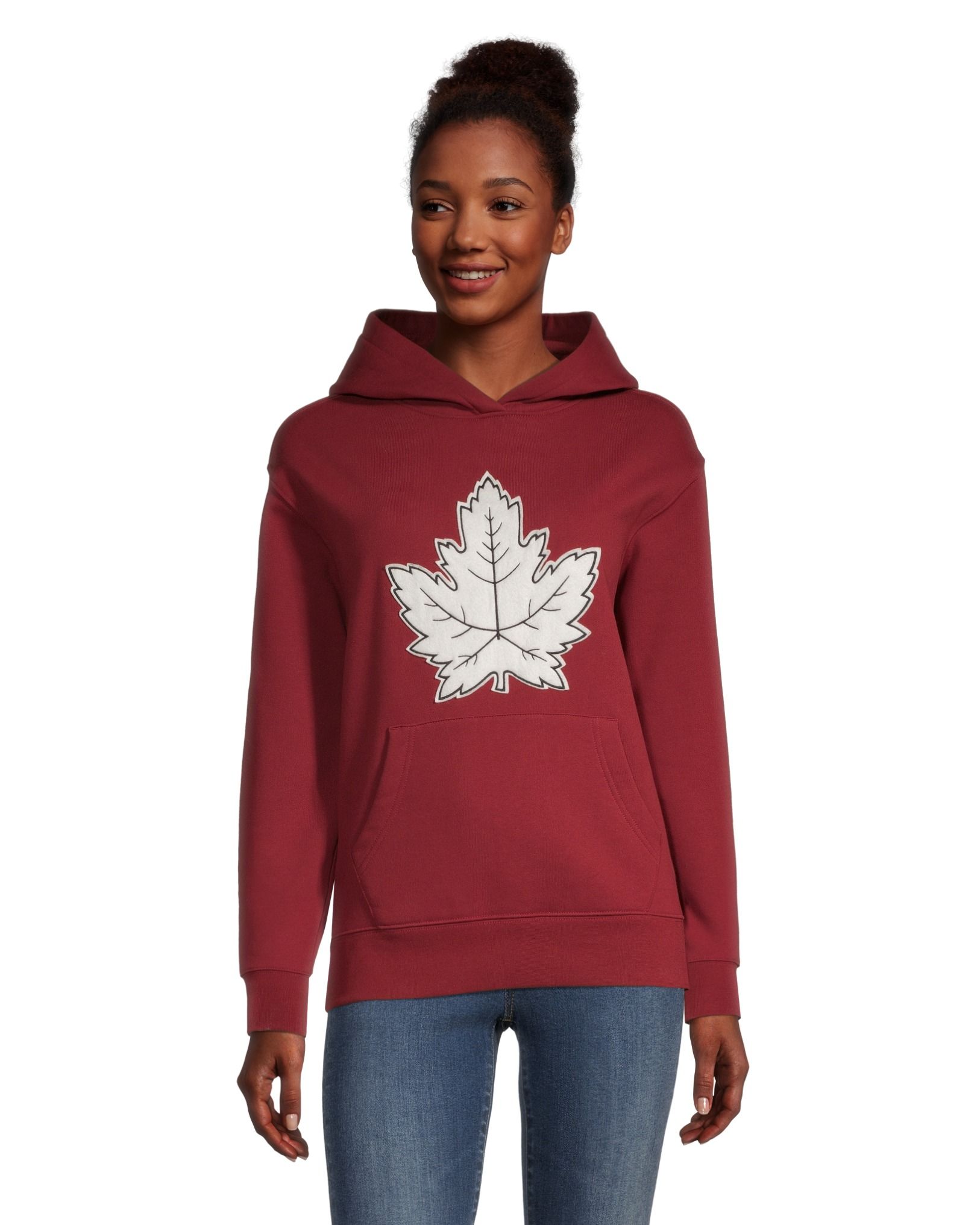 WindRiver Unisex Heritage Kangaroo Pocket Maple Leaf Graphic