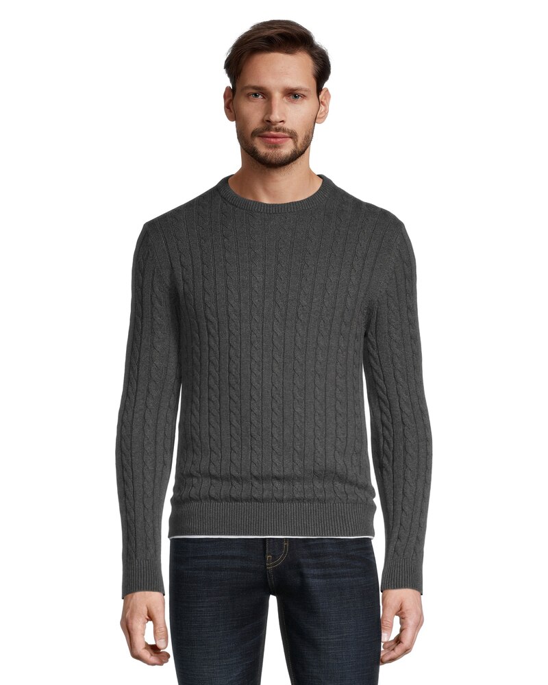 Denver Hayes Men's Cable Knit Crewneck Pullover Sweater | Marks