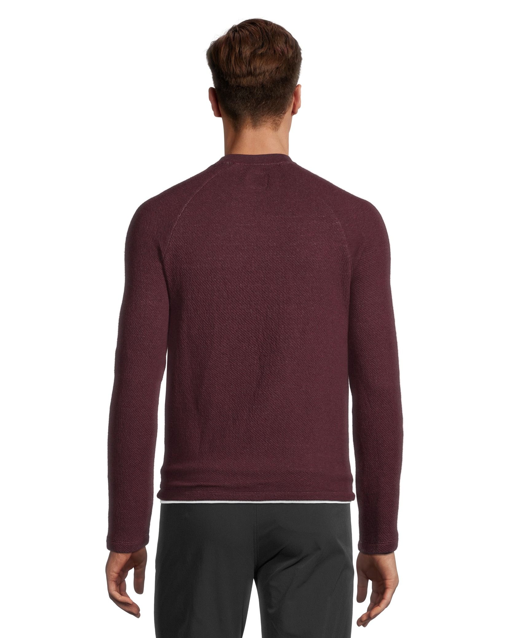 Men's Textured Knit Kangaroo Pocket Crewneck Pullover | Marks