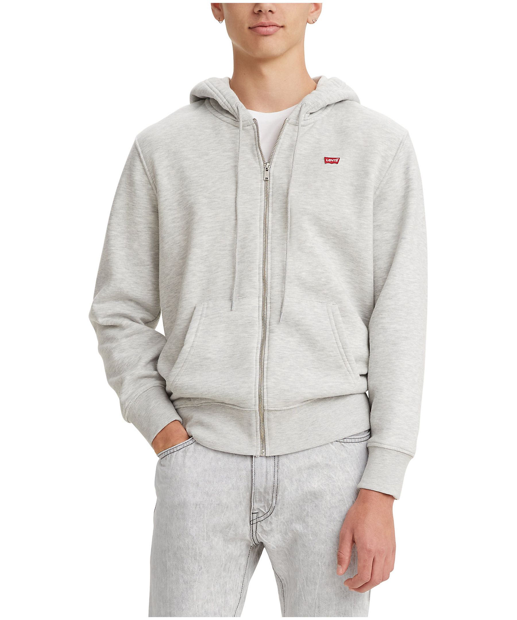 Chandail à capuche en molleton de tous les jours avec glissière pleine longueur, logo ailes de chauve-souris et poche kangourou pour hommes, Levi's