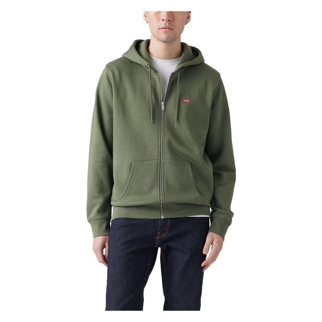 Chandail à capuche en molleton de tous les jours avec glissière pleine longueur, logo ailes de chauve-souris et poche kangourou pour hommes, Levi's