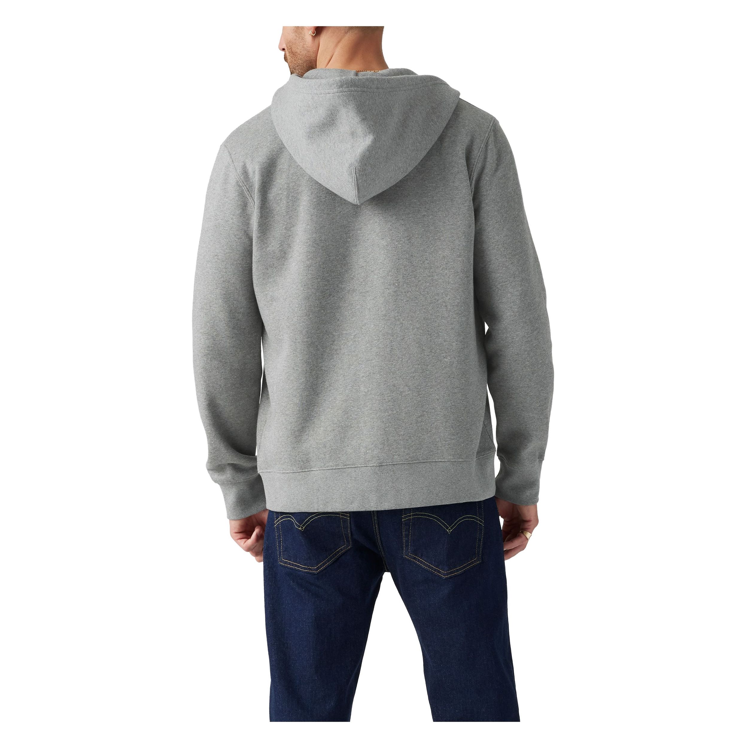 Chandail à capuche en molleton de tous les jours avec glissière pleine longueur, logo ailes de chauve-souris et poche kangourou pour hommes, Levi's