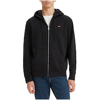 Levi's Men's Batwing Logo Full Zip Split Kangaroo Pocket Fleece Hoodie Front_Flat