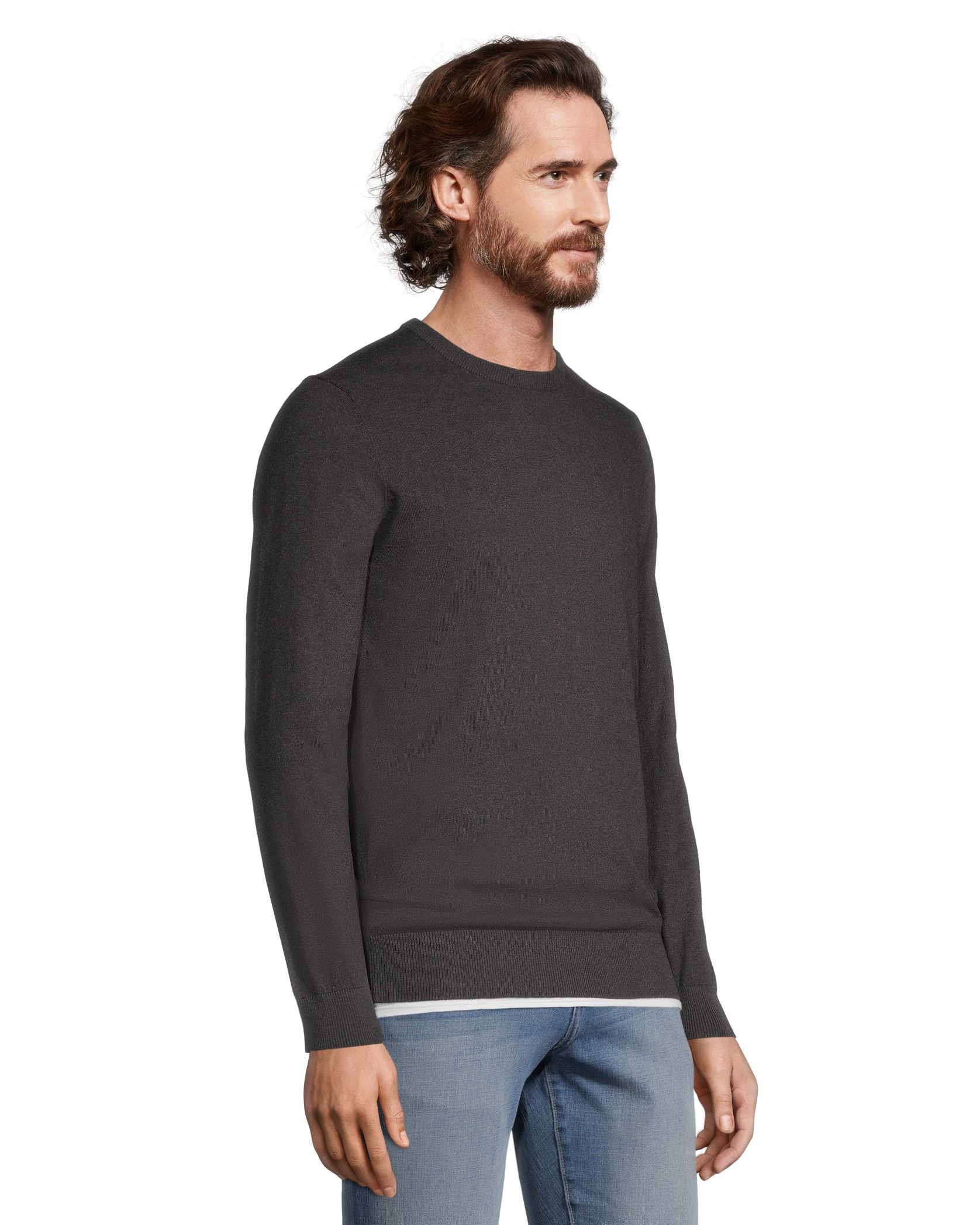 Cotton thermal knit outlet crewneck sweater