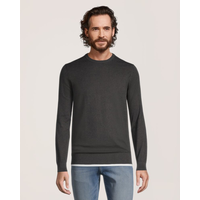 Chandail coupe moderne en coton à point jersey avec col ras du cou pour hommes, Denver Hayes Front_Flat