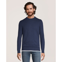 Chandail coupe moderne en coton à point jersey avec col ras du cou pour hommes, Denver Hayes
