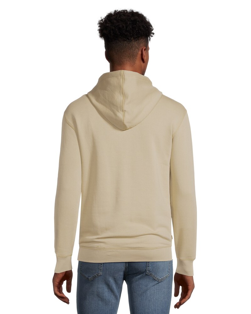 Men's Woven Patch Kangaroo Pocket Fleece Pullover Hoodie | Marks