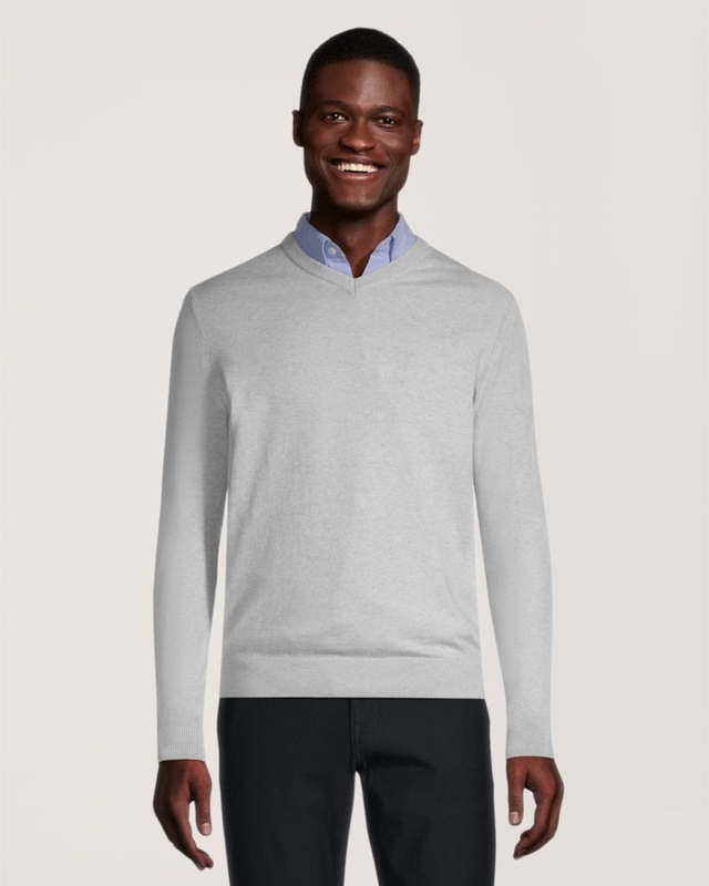 Denver Hayes Men's Soft Cotton V-Neck Sweater