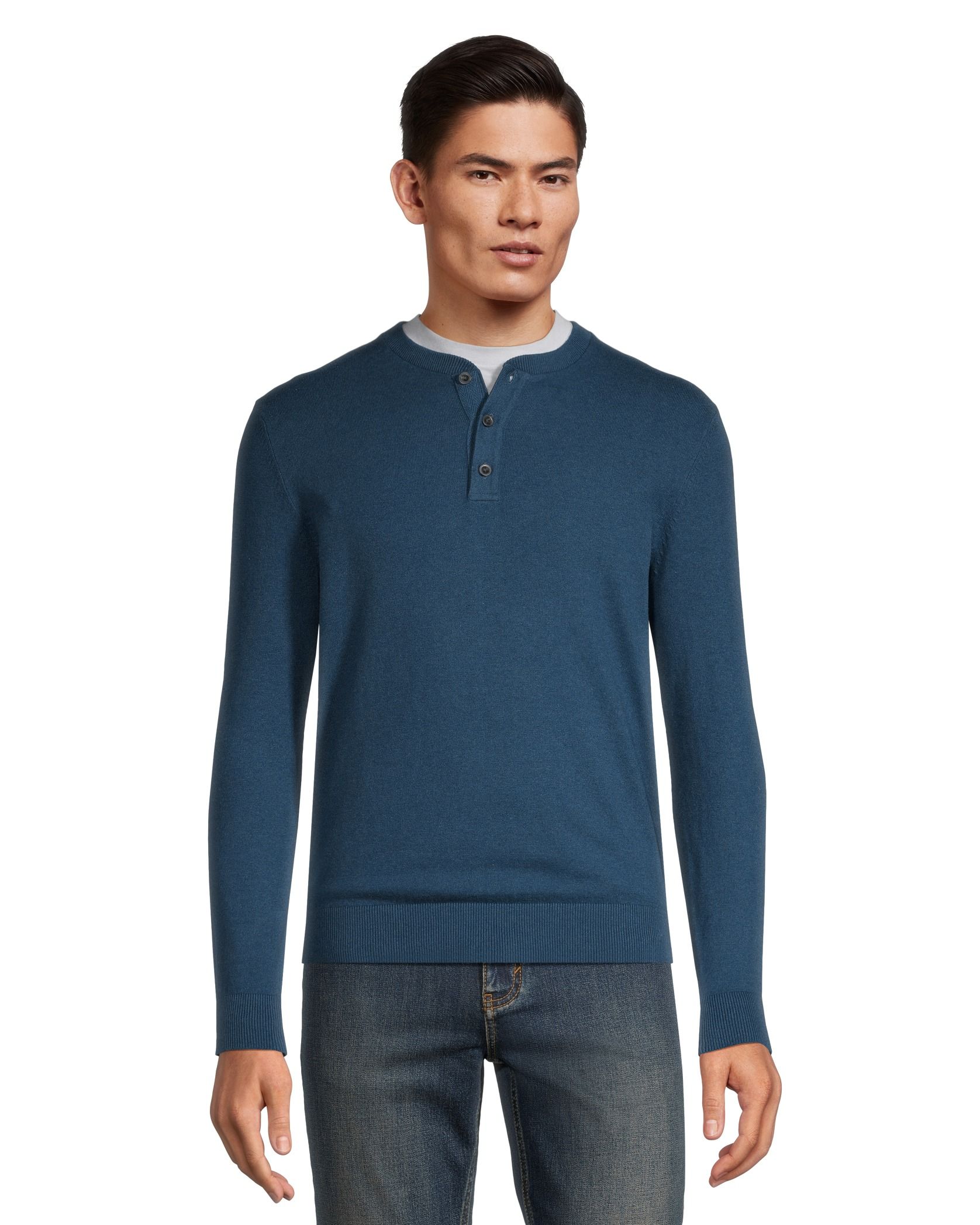 Denver Hayes Men's Cotton Henley Sweater | Marks