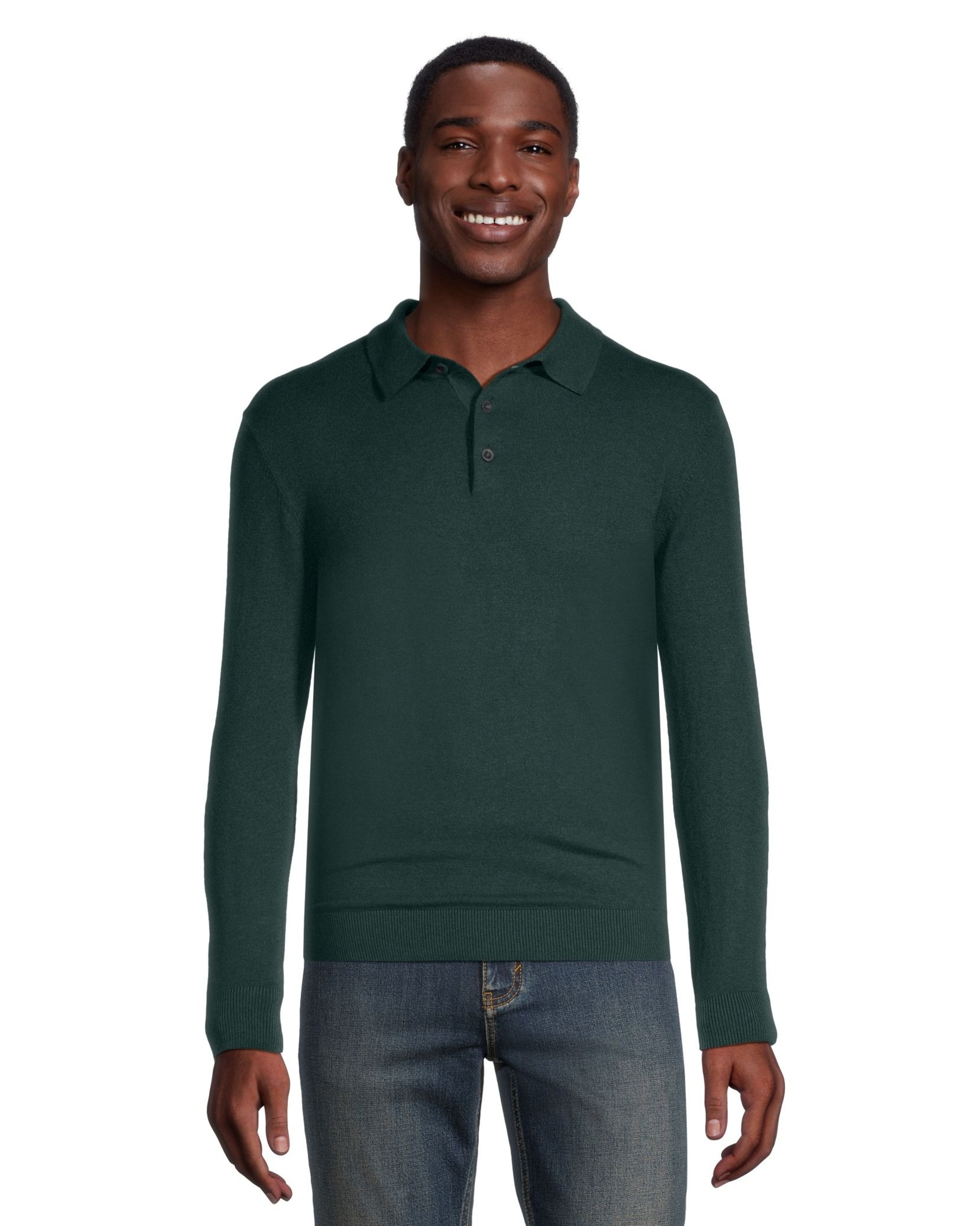 Denver Hayes Men's Long Sleeve Cotton Polo Sweater | Marks