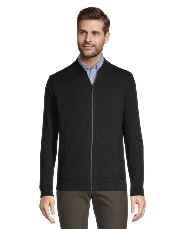 Denver Hayes Men's Cotton Full Zip Sweater